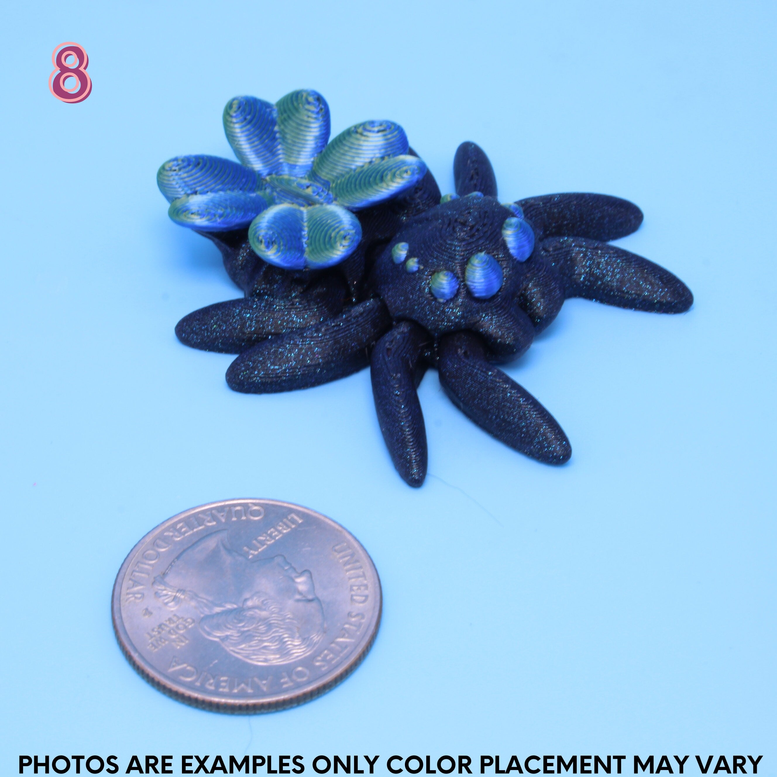 Tiny Spider with Four Leaf Clover- 3D printed