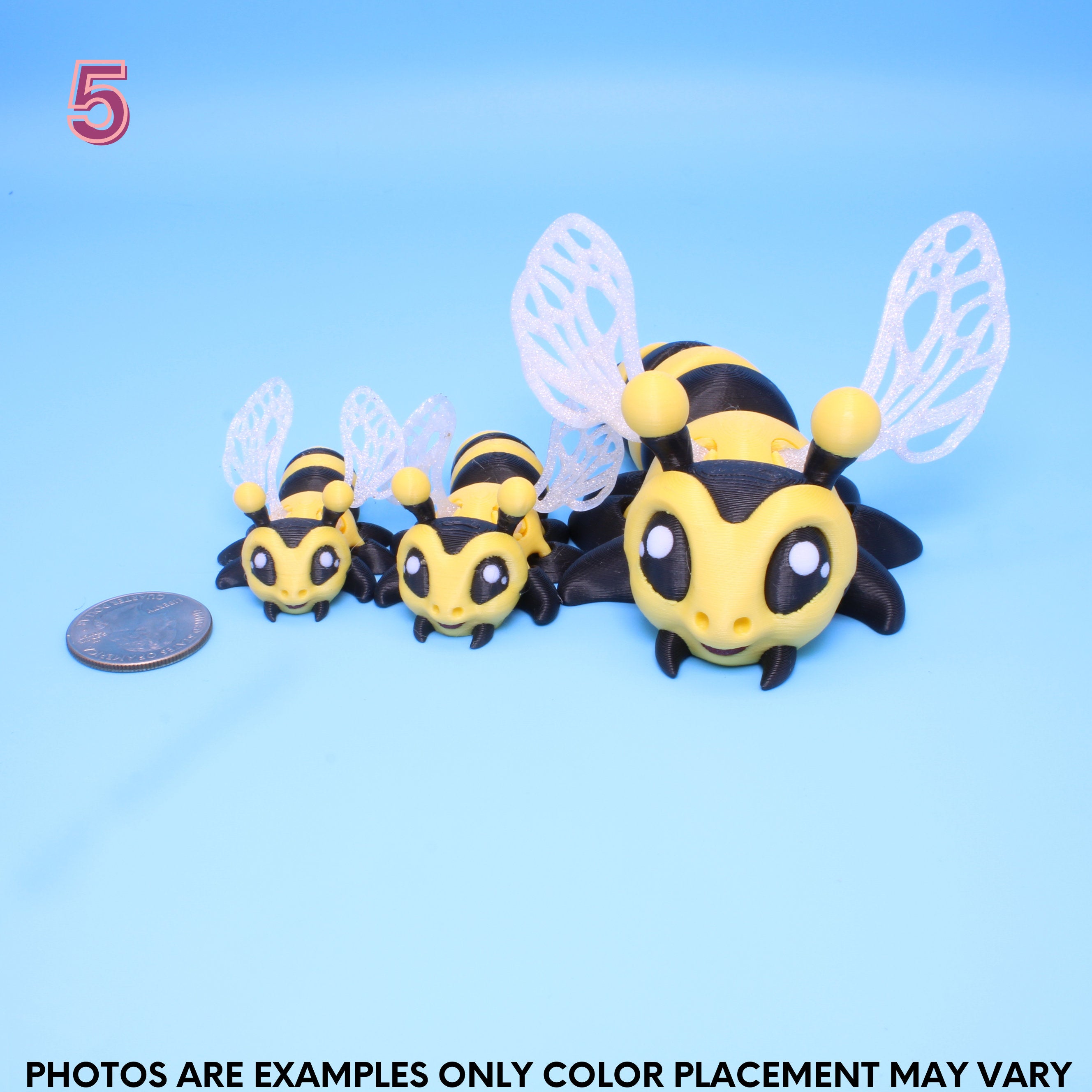 Art Flex Bee, 3 Sizes, 2 Wings options - 3D Printed | Authorized Seller