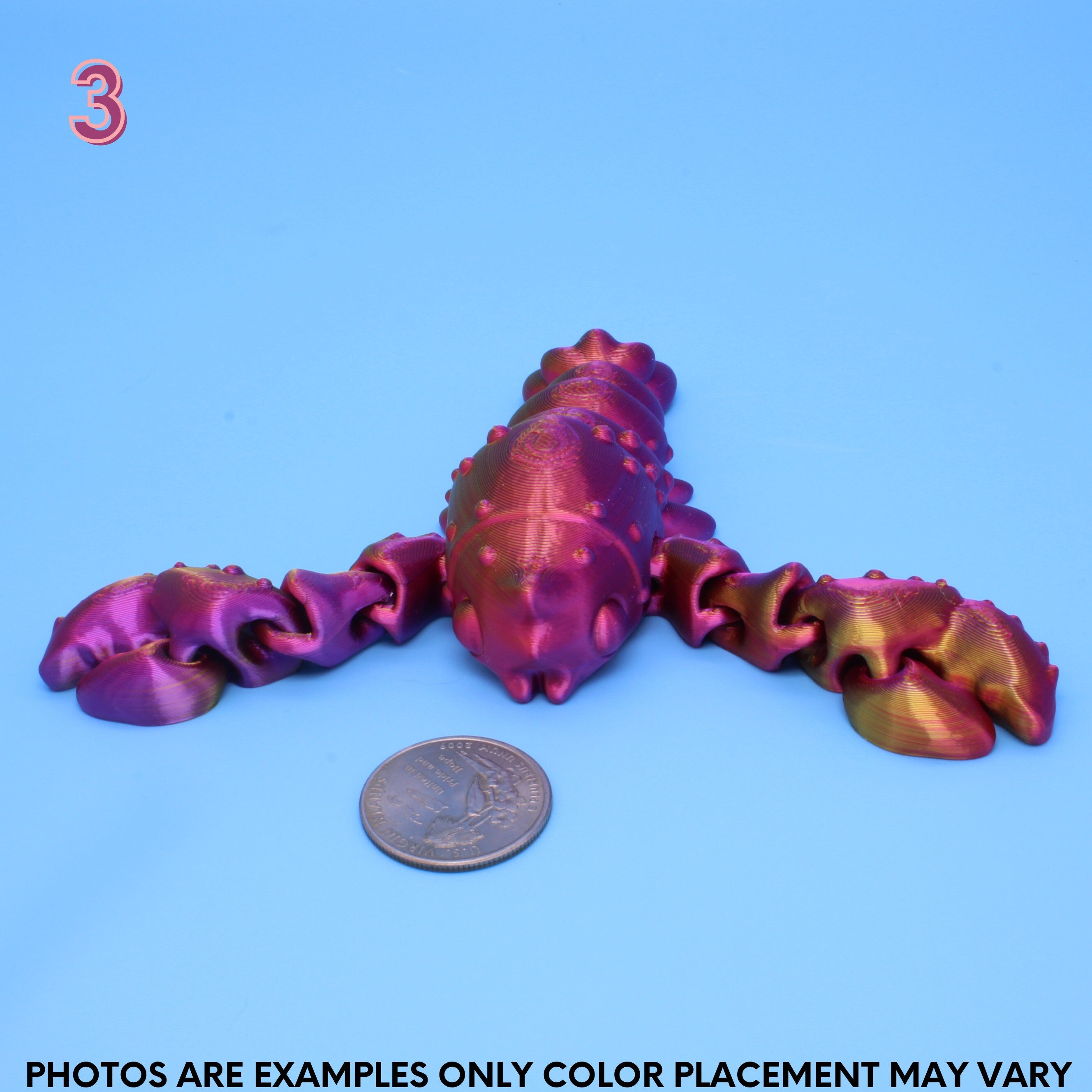 Lobster Red, Gold, Purple - 3D Printed | Layers In Green Authorized Seller