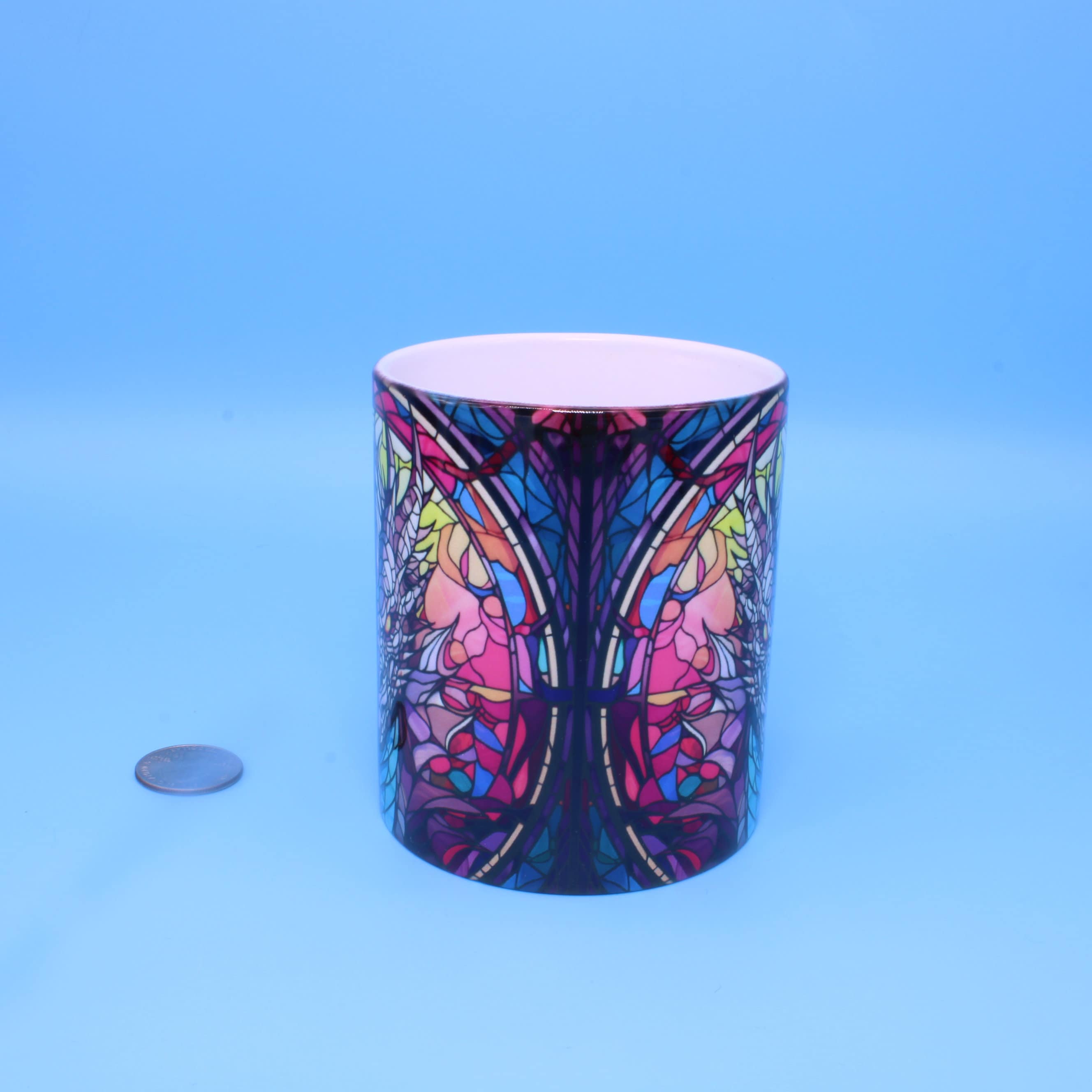 Dragon "Stained Glass" Ceramic Mug - Hot chocolate | Coffee | Hot Tea 11 0z. Perfect gift!