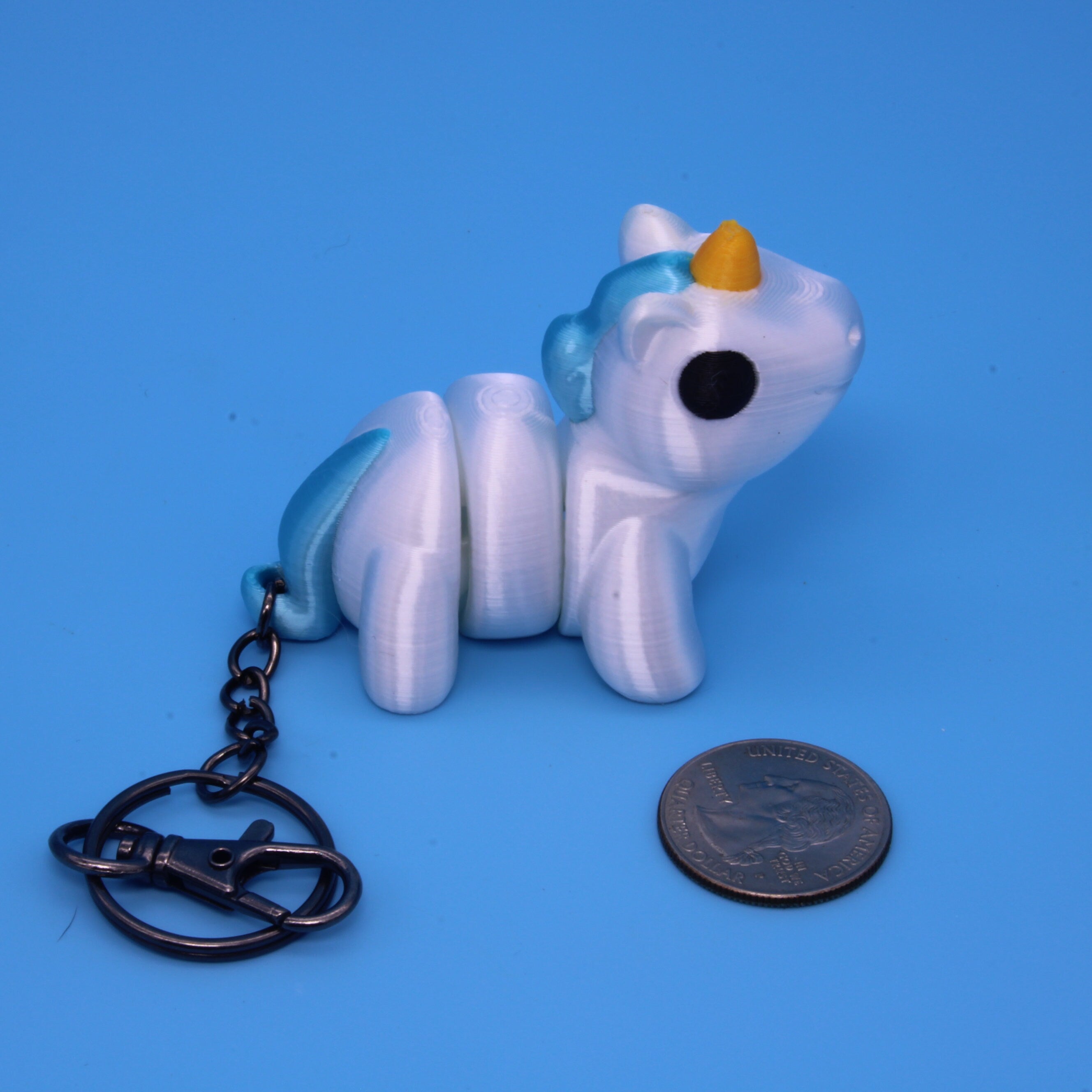 Unicorn, Yellow & Blue, 3 variations available, including keychain | 3D Printed