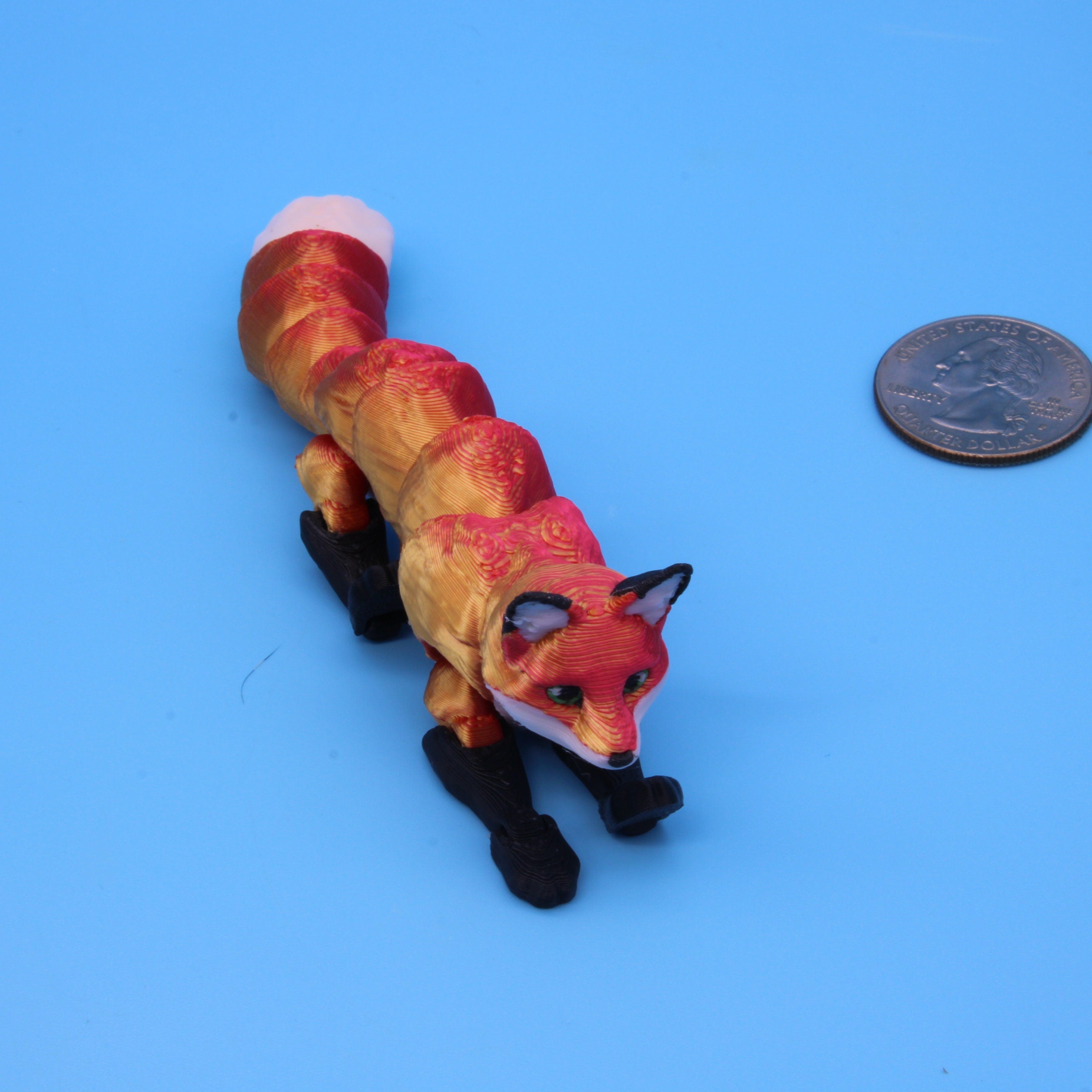 Fox, Gold and Red, 3 sizes available | 3D Printed