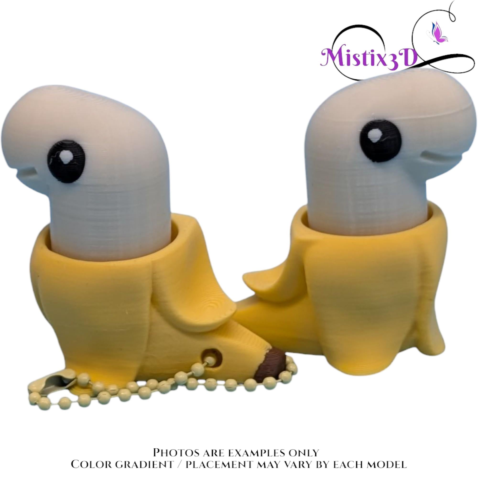 Banana Dinosaur Fidget Clicker Keychain