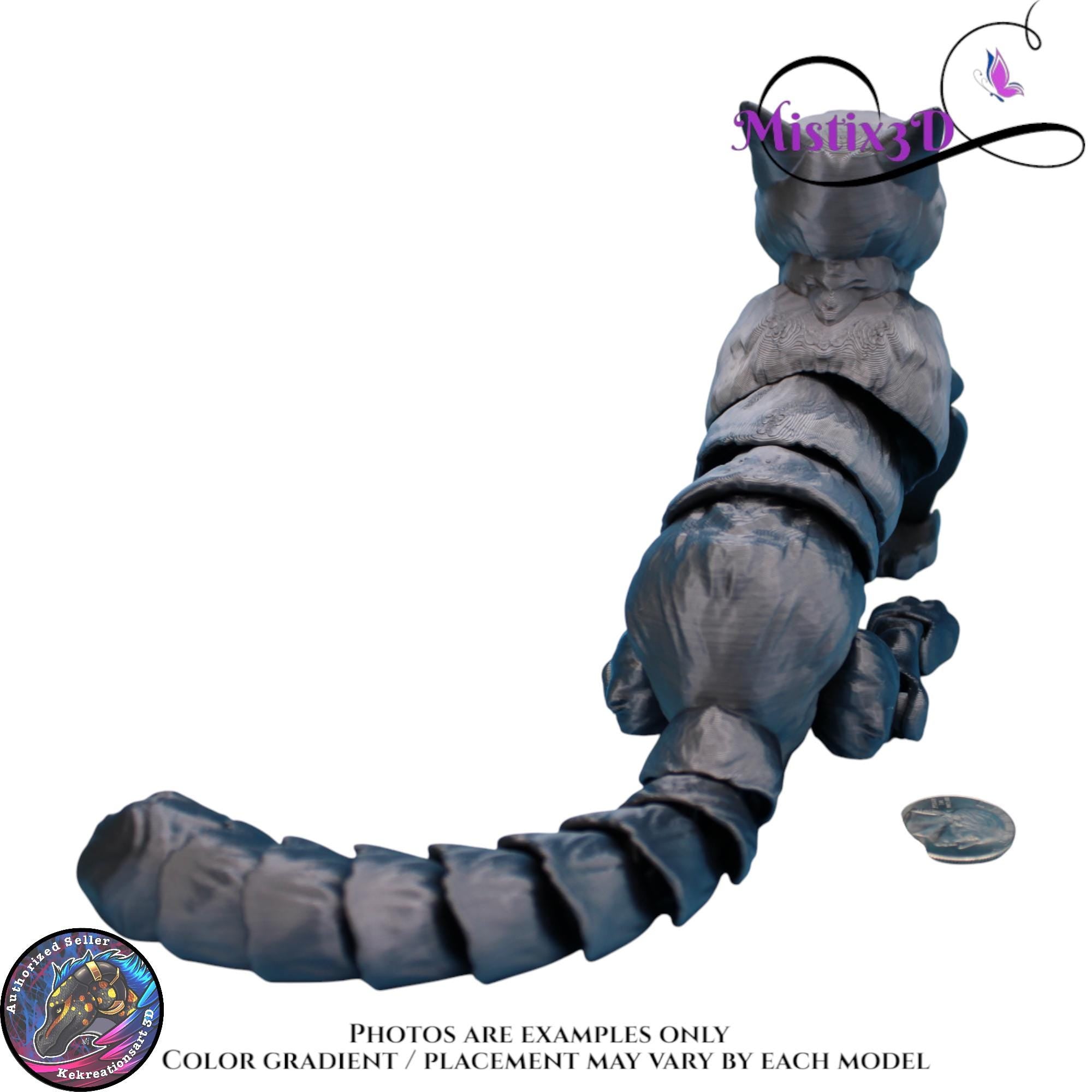 Articulated Grey Cat 3 Sizes– 3D Printed Poseable Cat Toy – Authorized Seller of Kekreations