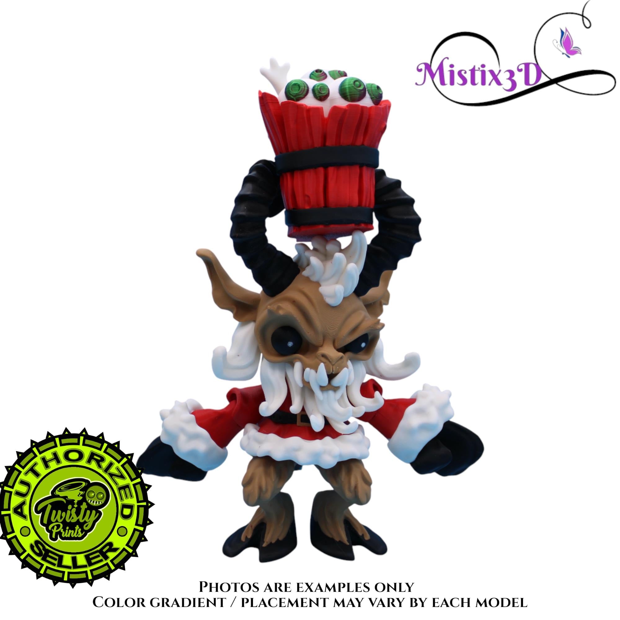 Krampus Fidget, 2 Sizes 3D Printed Poseable – Authorized Seller of Twisty Prints