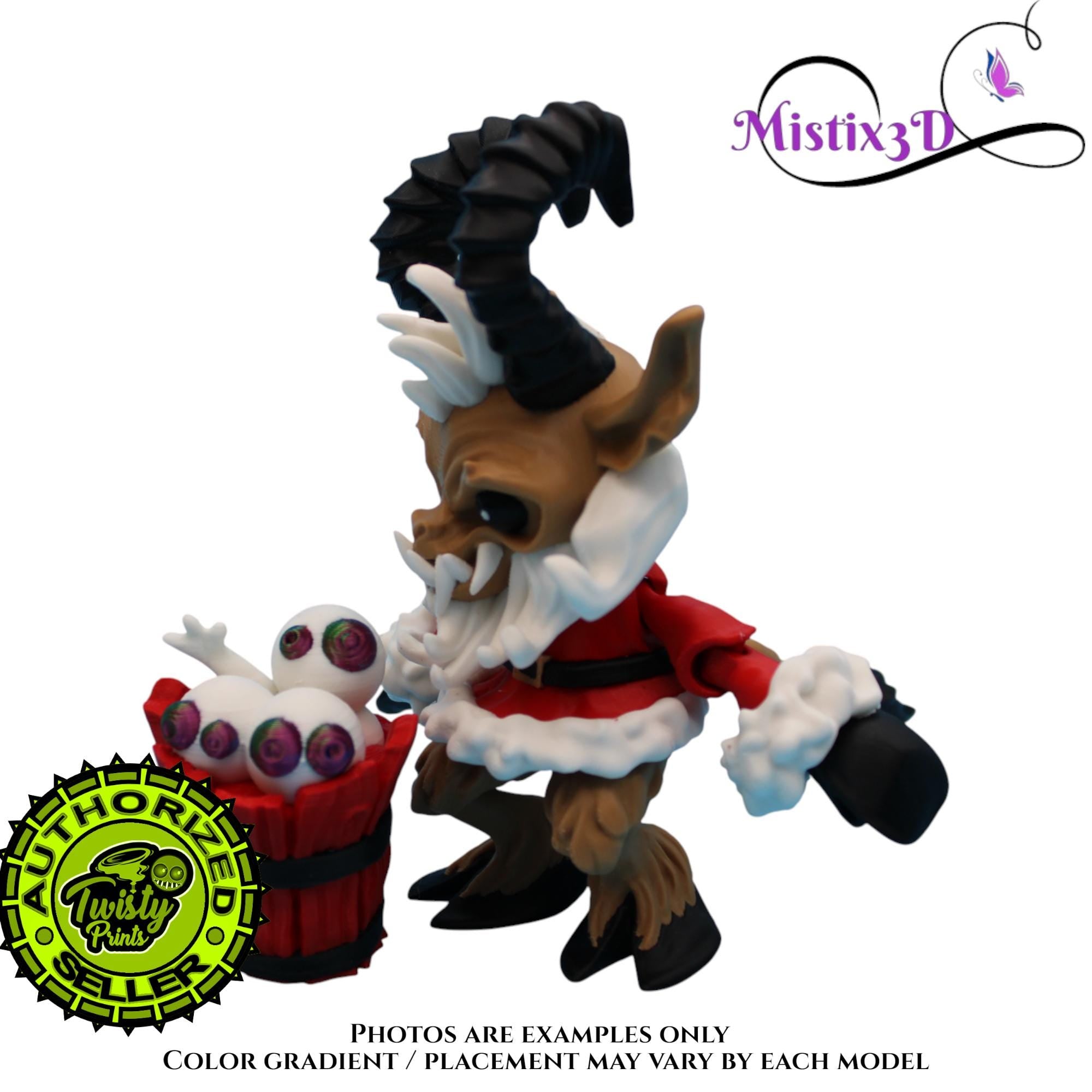 Krampus Fidget, 2 Sizes 3D Printed Poseable – Authorized Seller of Twisty Prints
