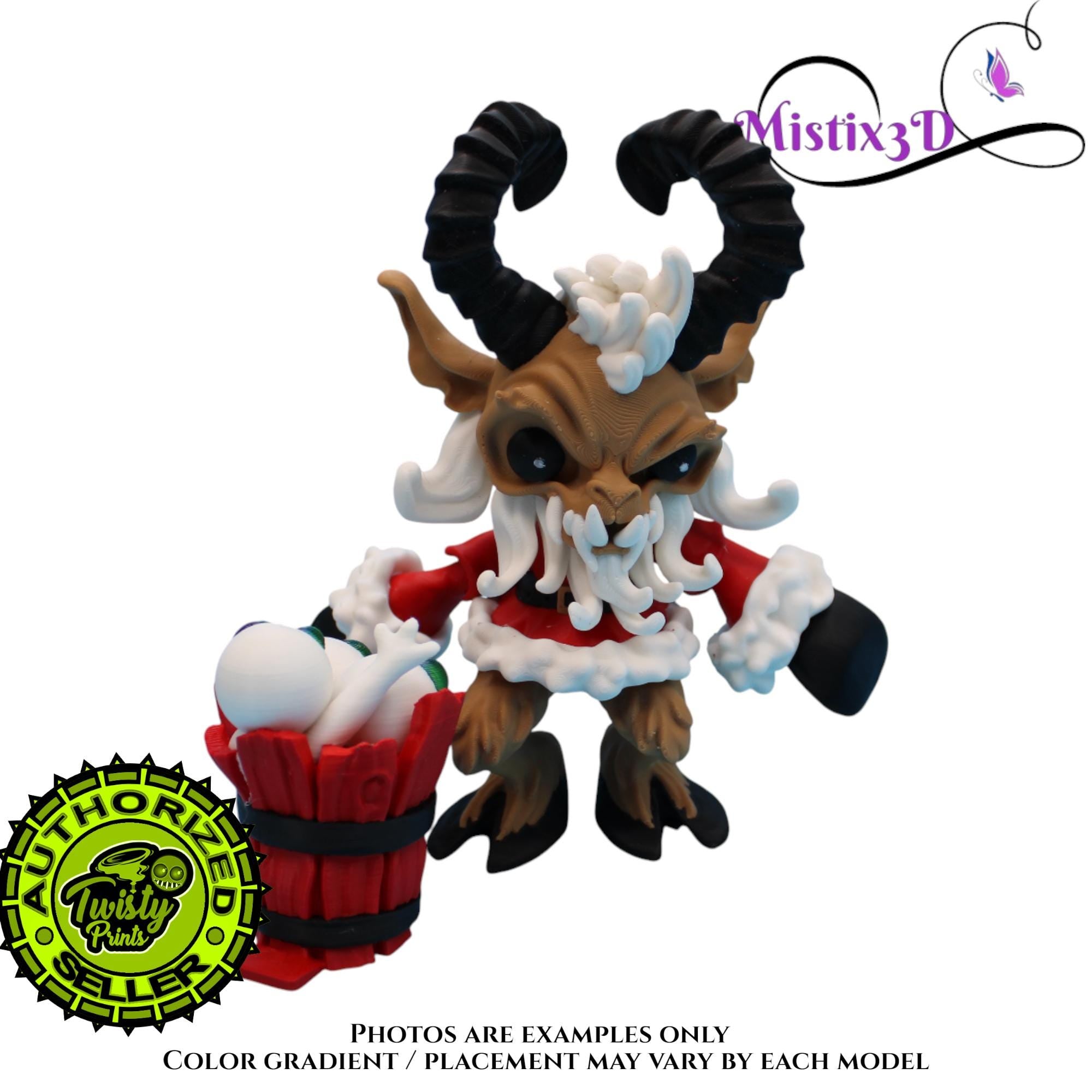 Krampus Fidget, 2 Sizes 3D Printed Poseable – Authorized Seller of Twisty Prints