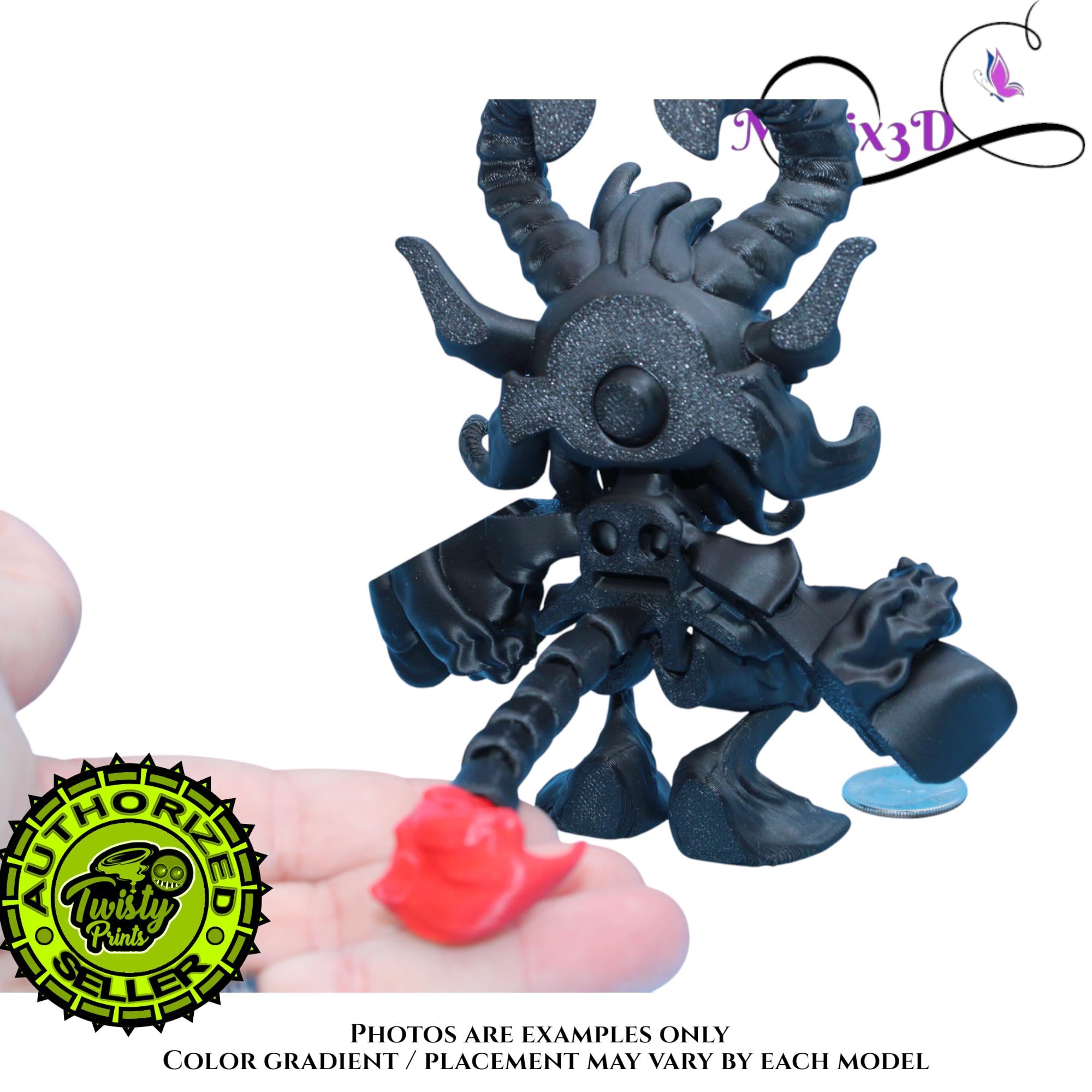 Krampus Fidget with tail, 2 Sizes 3D Printed Poseable – Authorized Seller of Twisty Prints