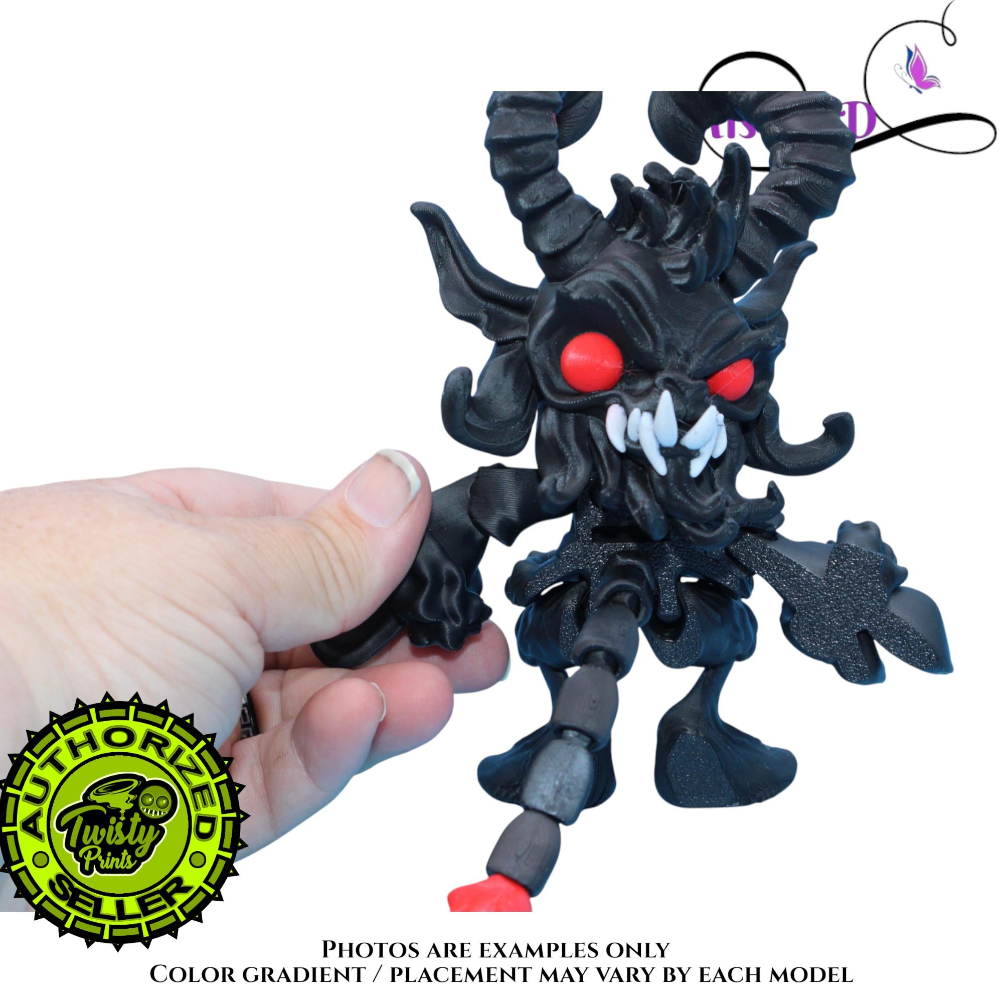 Krampus Fidget with tail, 2 Sizes 3D Printed Poseable – Authorized Seller of Twisty Prints