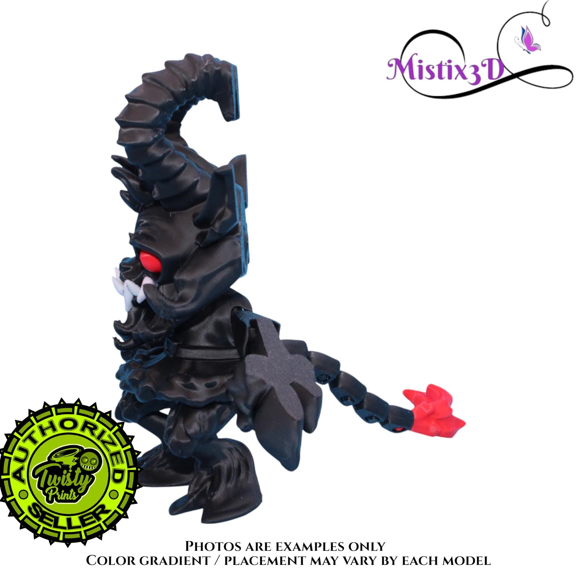 Krampus Fidget with tail, 2 Sizes 3D Printed Poseable – Authorized Seller of Twisty Prints