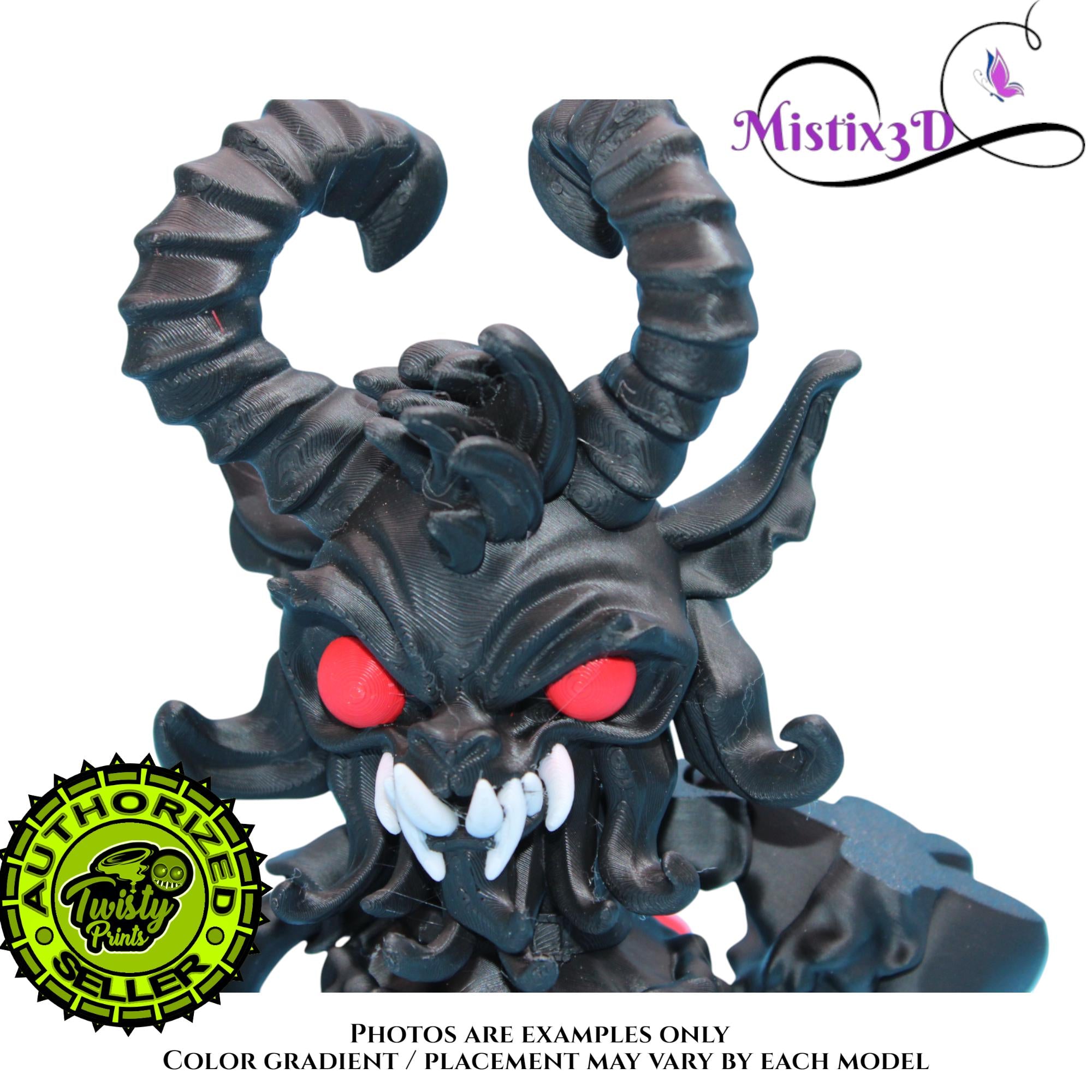 Krampus Fidget with tail, 2 Sizes 3D Printed Poseable – Authorized Seller of Twisty Prints