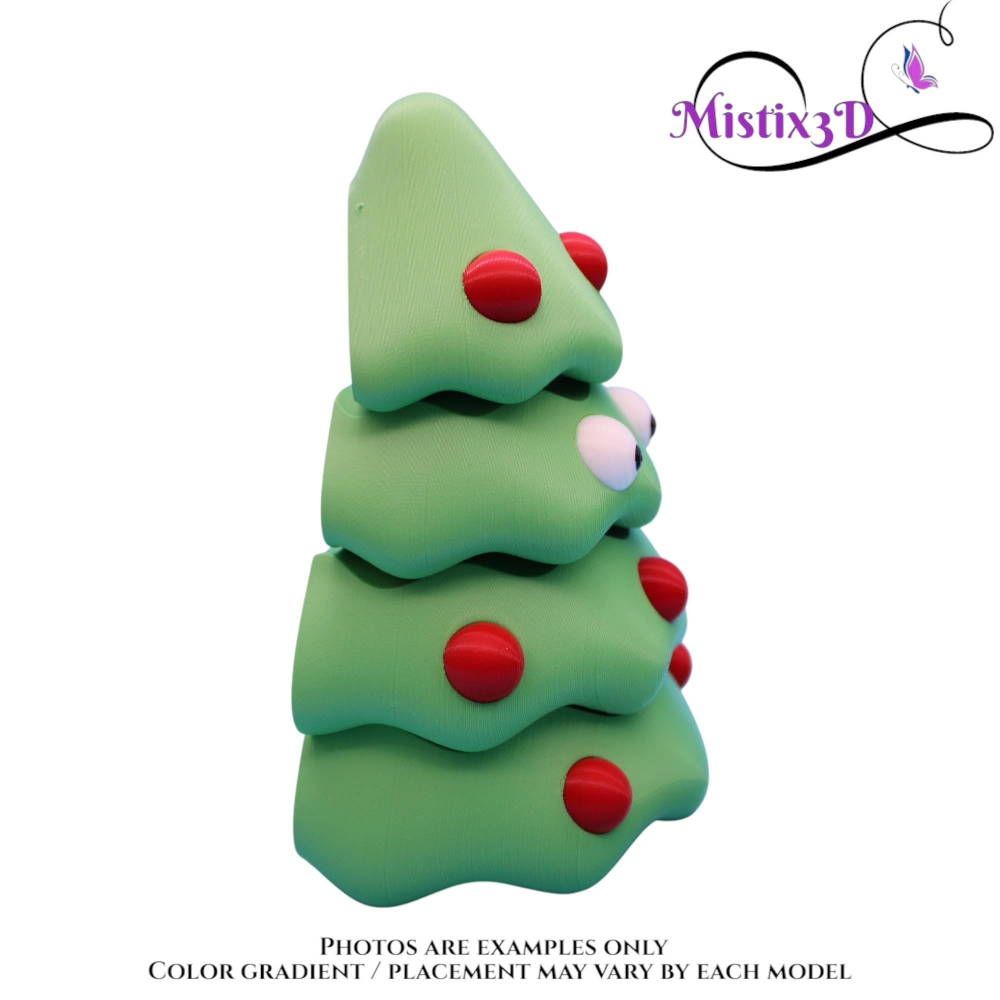 Christmas Tree with/without Eyes | Funny Holiday Desk Decor | 3D Printed | Kawaii Xmas Gift
