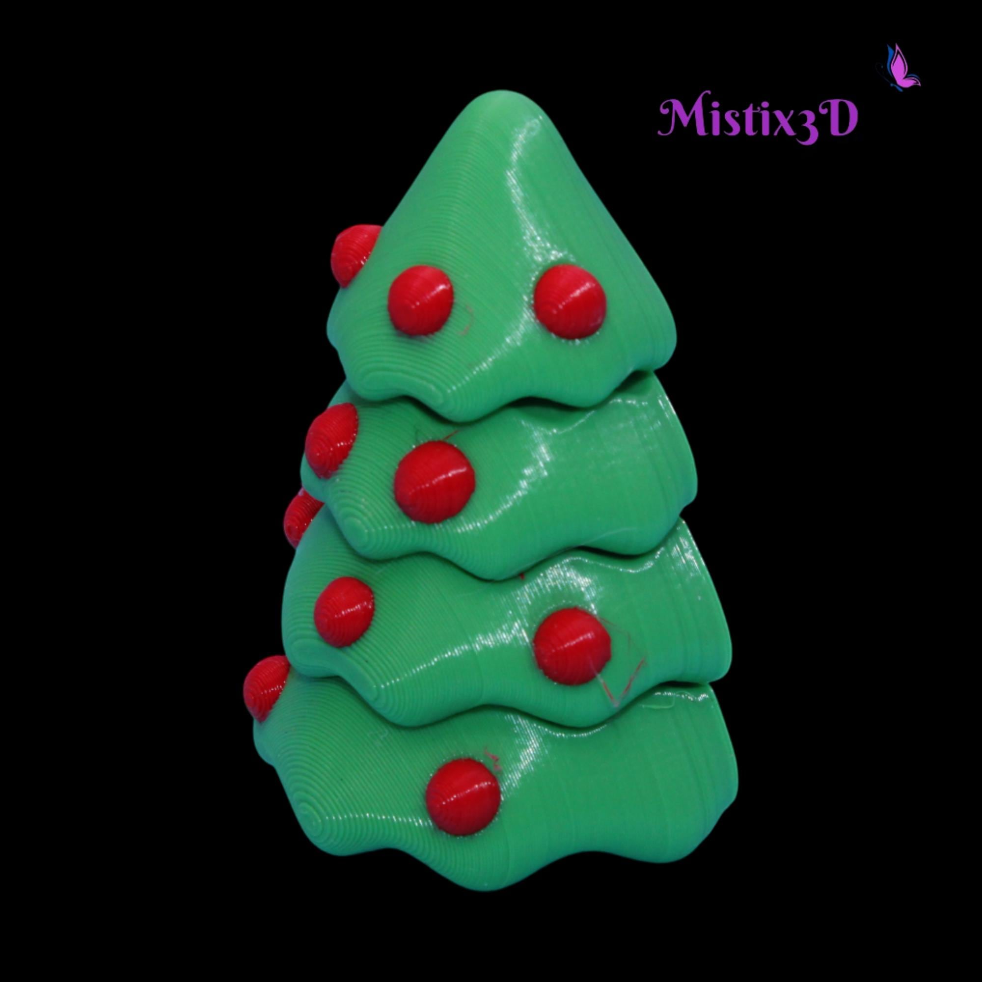 Christmas Tree with/without Eyes | Funny Holiday Desk Decor | 3D Printed | Kawaii Xmas Gift