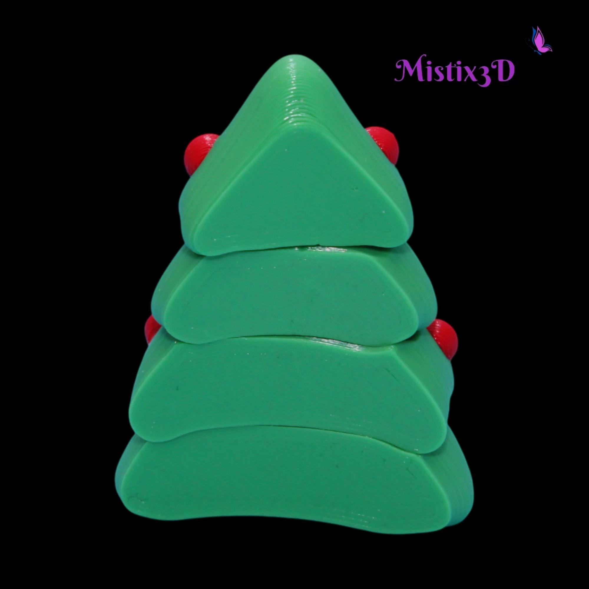 Christmas Tree with/without Eyes | Funny Holiday Desk Decor | 3D Printed | Kawaii Xmas Gift