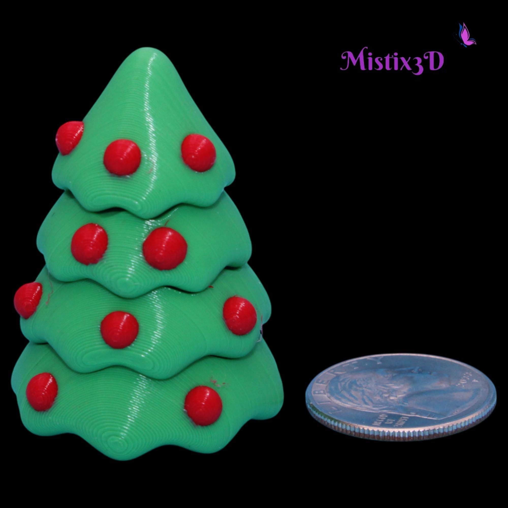 Christmas Tree with/without Eyes | Funny Holiday Desk Decor | 3D Printed | Kawaii Xmas Gift