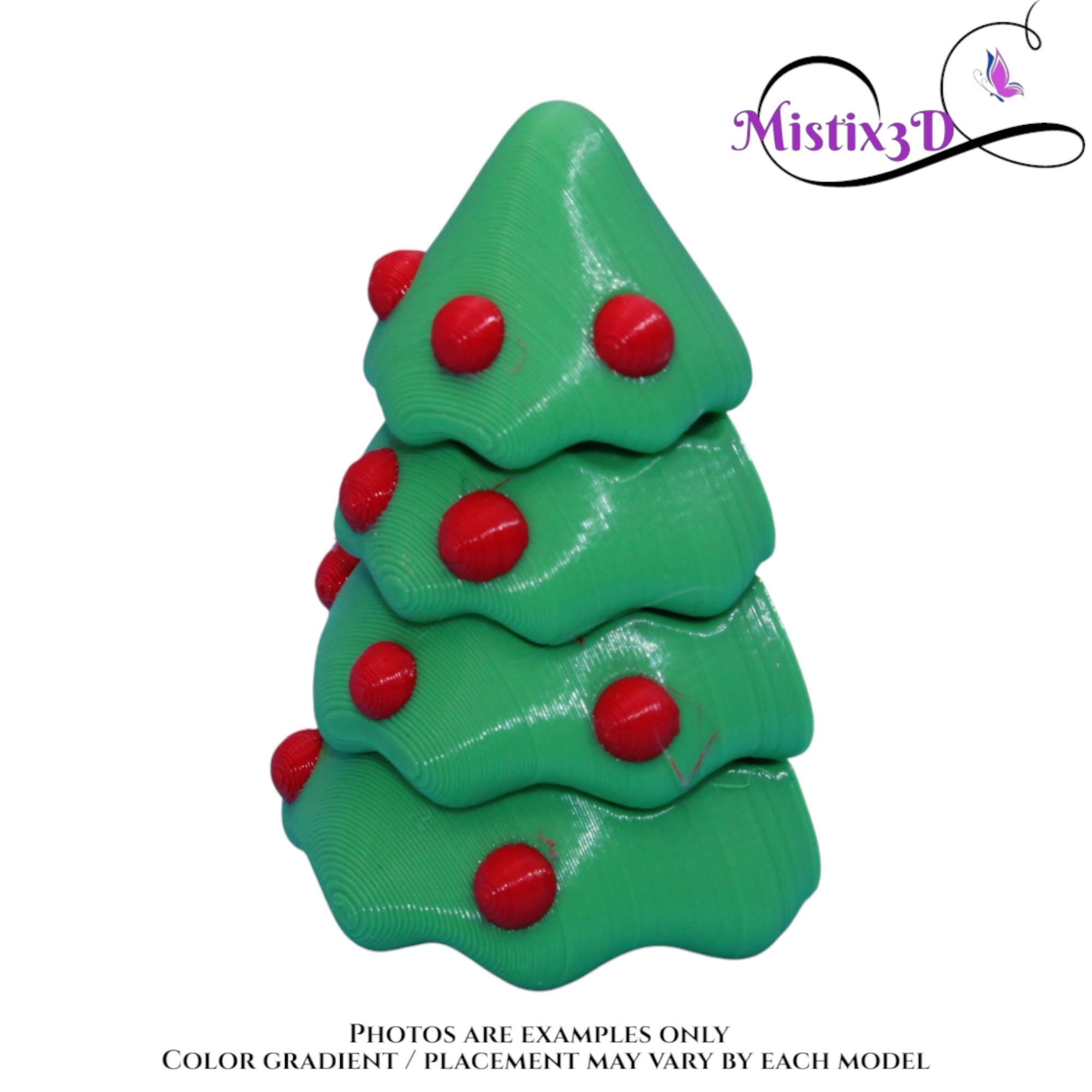 Christmas Tree with/without Eyes | Funny Holiday Desk Decor | 3D Printed | Kawaii Xmas Gift