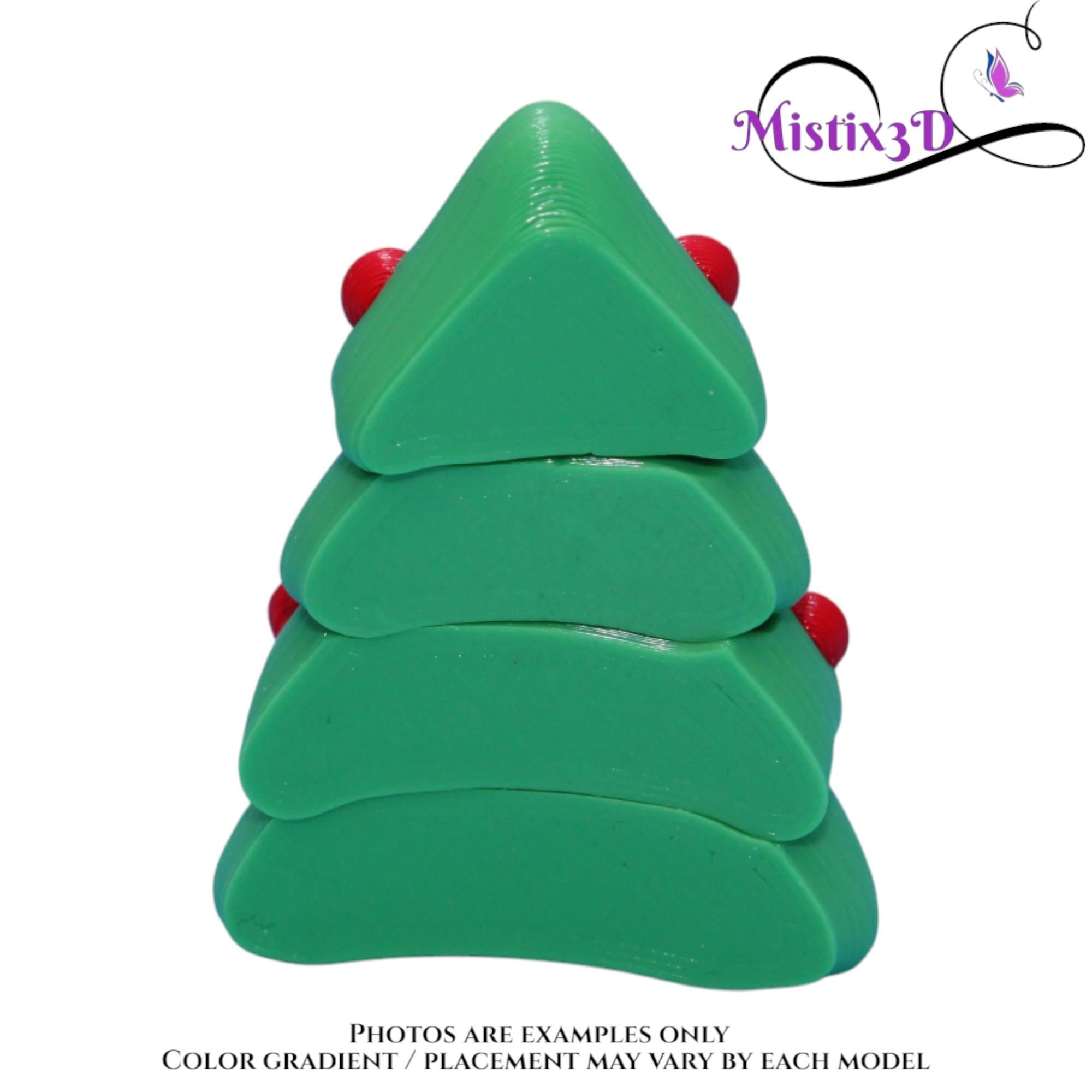 Christmas Tree with/without Eyes | Funny Holiday Desk Decor | 3D Printed | Kawaii Xmas Gift