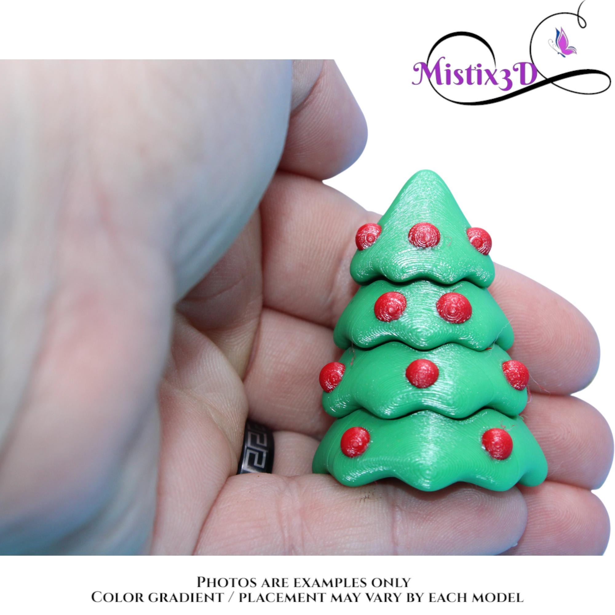 Christmas Tree with/without Eyes | Funny Holiday Desk Decor | 3D Printed | Kawaii Xmas Gift