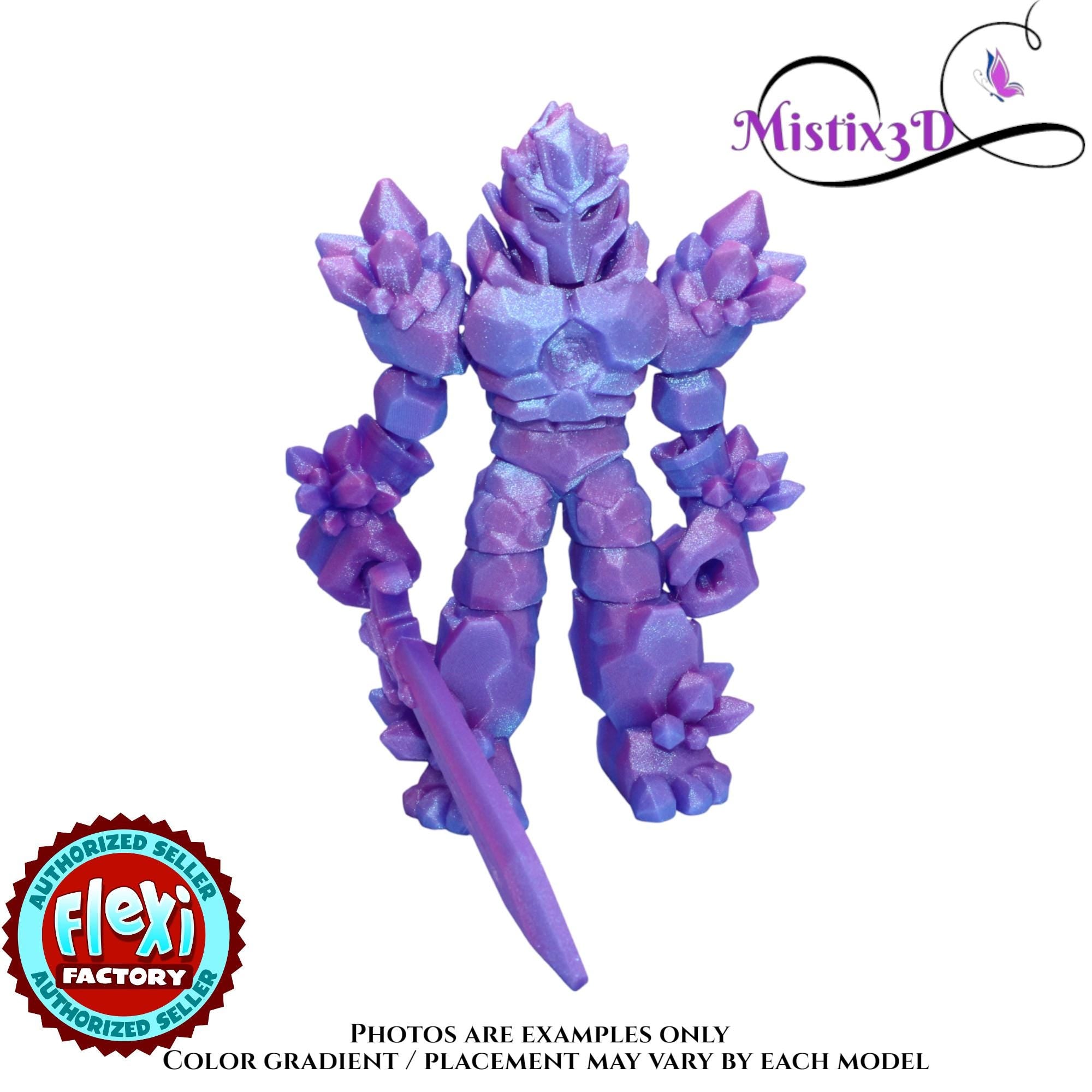 Crystal Armored Warrior – Flexi Poseable Fantasy Figure | Crystal Knight Toy