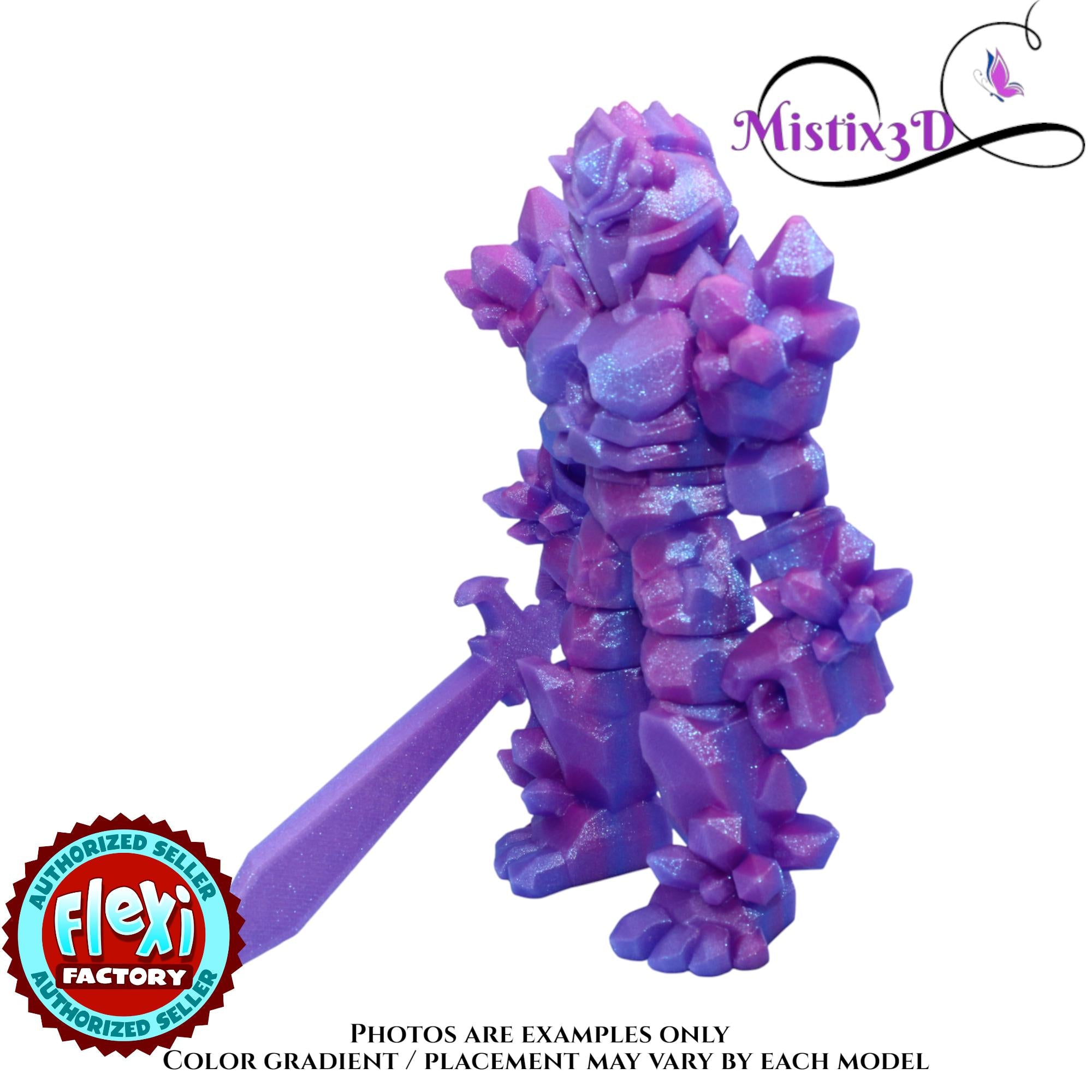 Crystal Armored Warrior – Flexi Poseable Fantasy Figure | Crystal Knight Toy