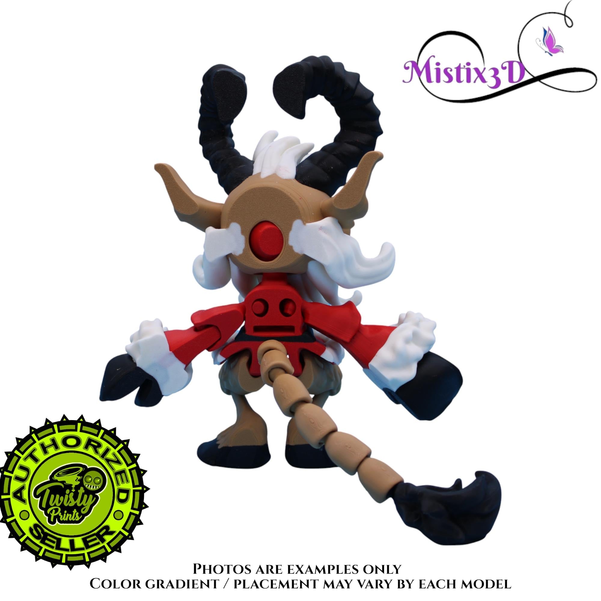 Krampus Fidget, 2 Sizes 3D Printed Poseable – Authorized Seller of Twisty Prints