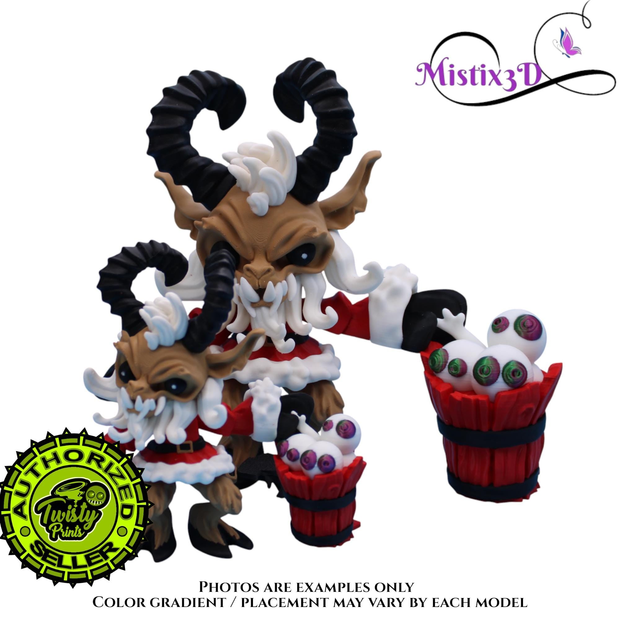 Krampus Fidget, 2 Sizes 3D Printed Poseable – Authorized Seller of Twisty Prints