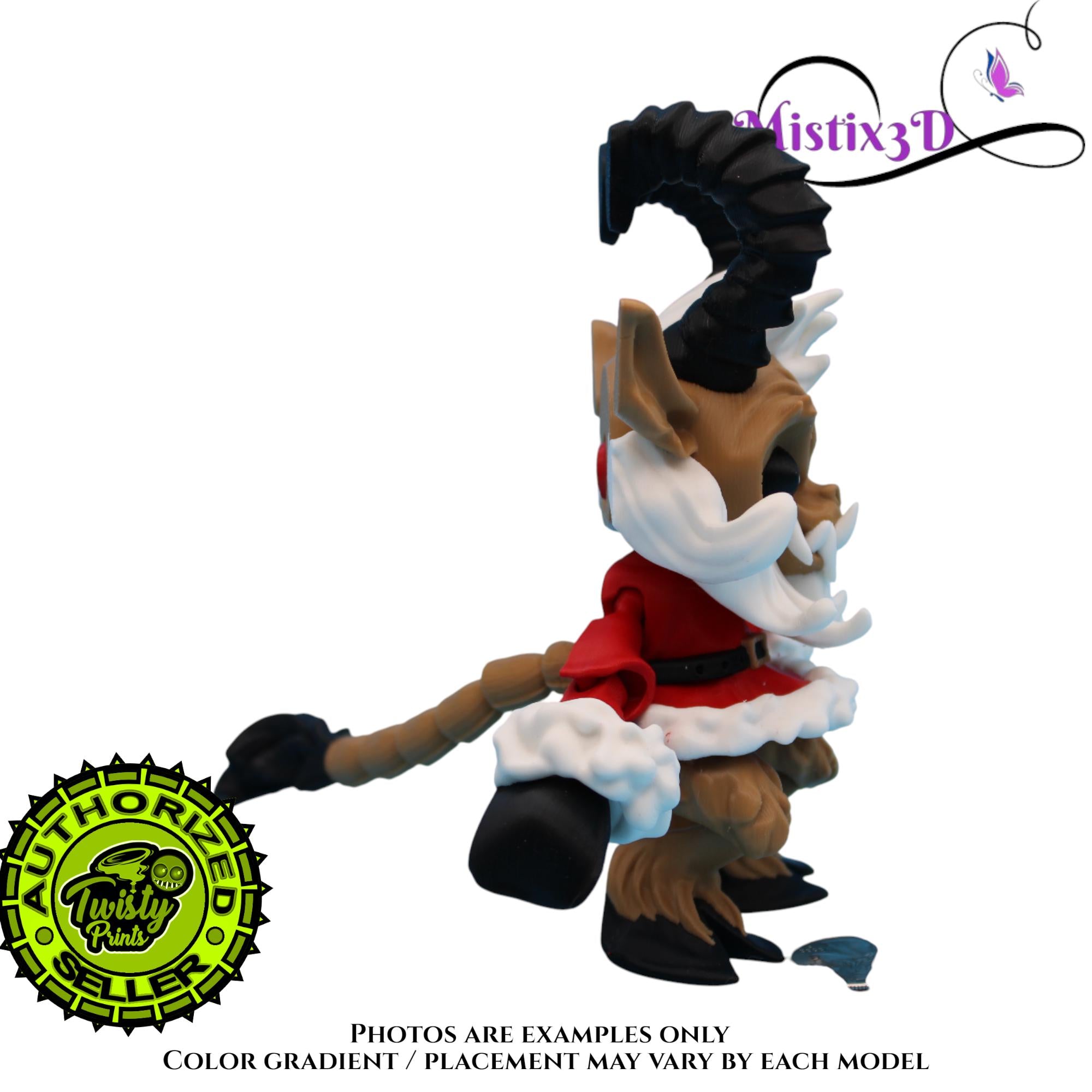 Krampus Fidget, 2 Sizes 3D Printed Poseable – Authorized Seller of Twisty Prints