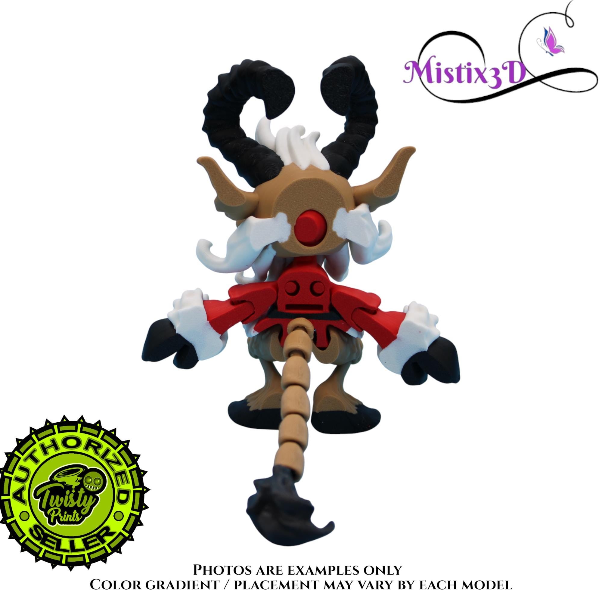 Krampus Fidget, 2 Sizes 3D Printed Poseable – Authorized Seller of Twisty Prints