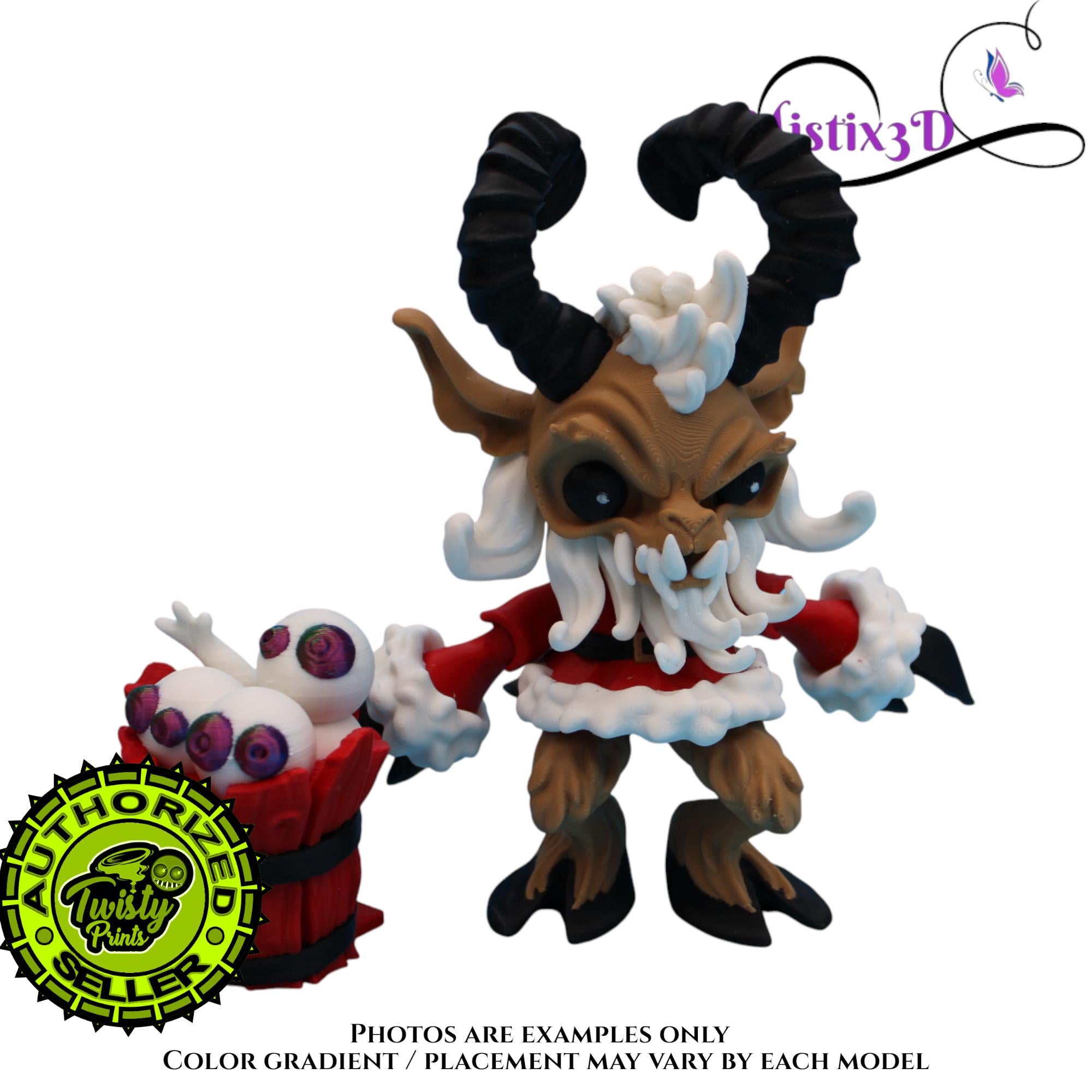 Krampus Fidget, 2 Sizes 3D Printed Poseable – Authorized Seller of Twisty Prints