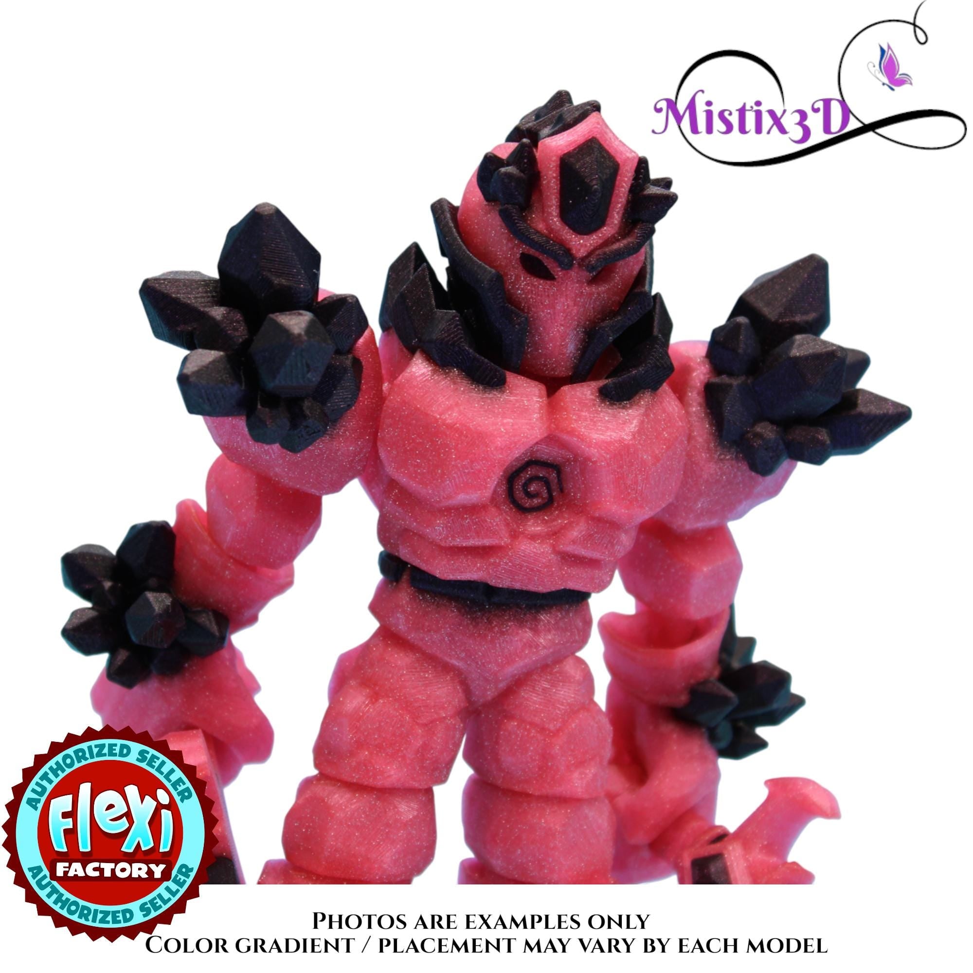 Pink & Purple Crystal Armored Warrior – Flexi Poseable Fantasy Figure | Crystal Knight Toy
