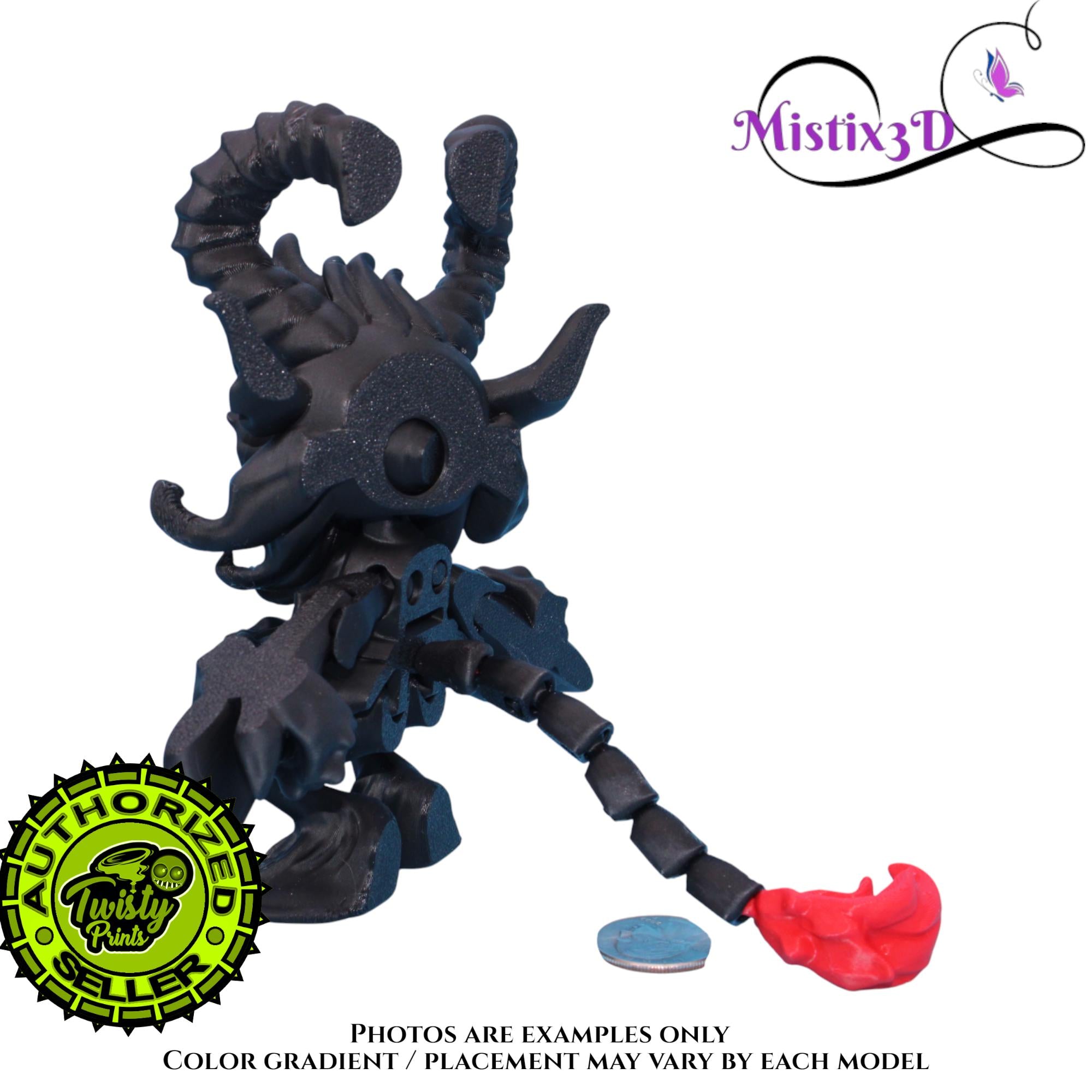Krampus Fidget with tail, 2 Sizes 3D Printed Poseable – Authorized Seller of Twisty Prints