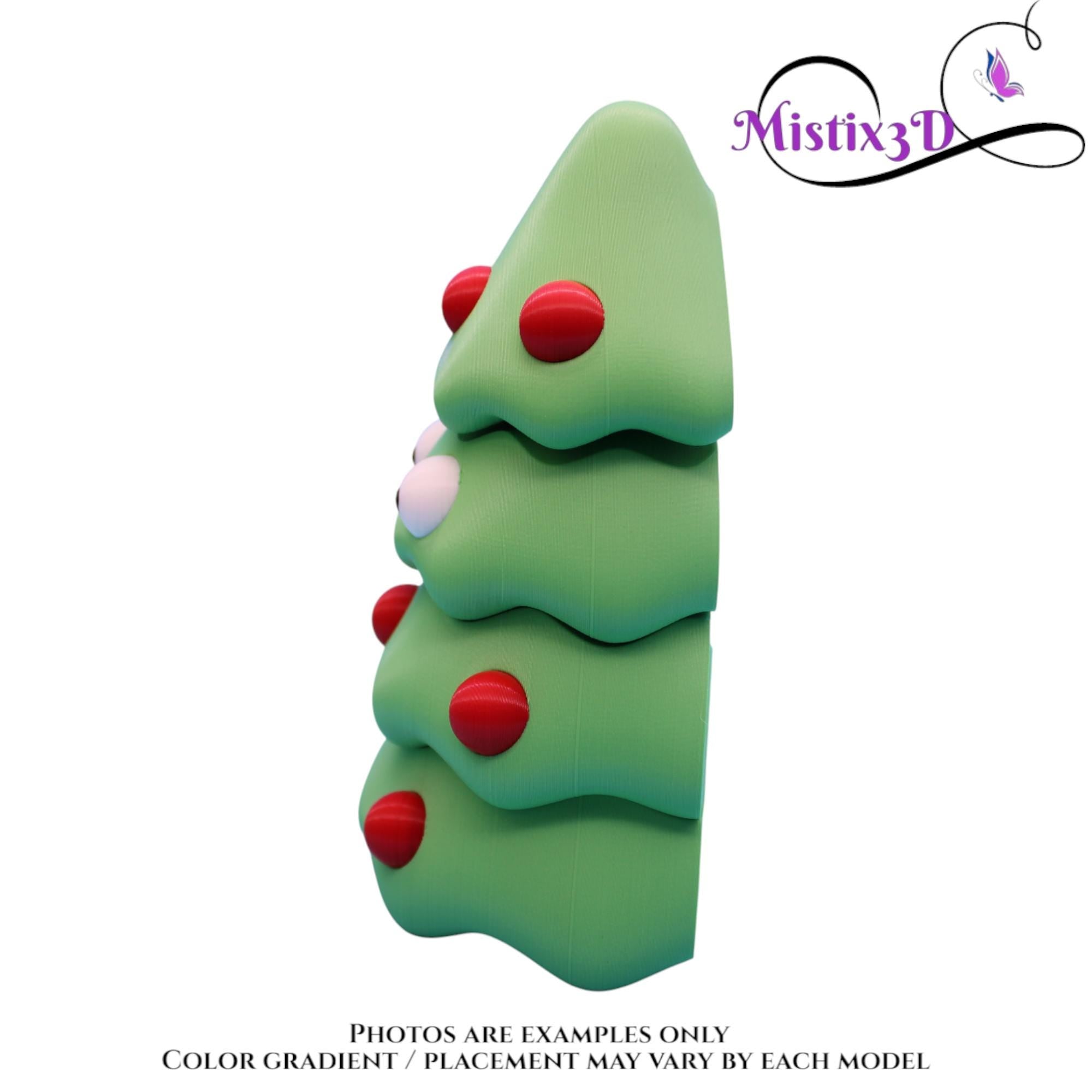 Christmas Tree with/without Eyes | Funny Holiday Desk Decor | 3D Printed | Kawaii Xmas Gift