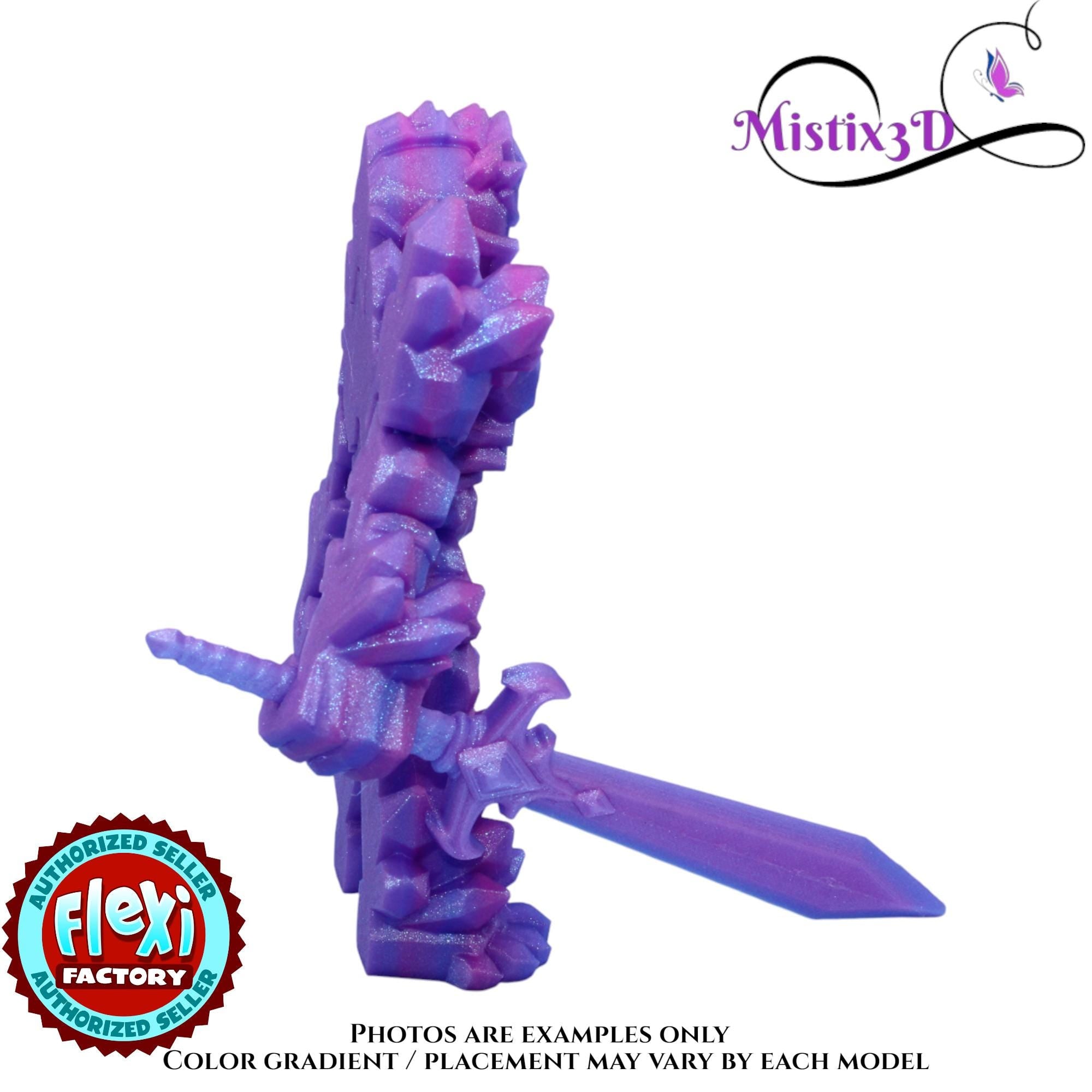 Crystal Armored Warrior – Flexi Poseable Fantasy Figure | Crystal Knight Toy