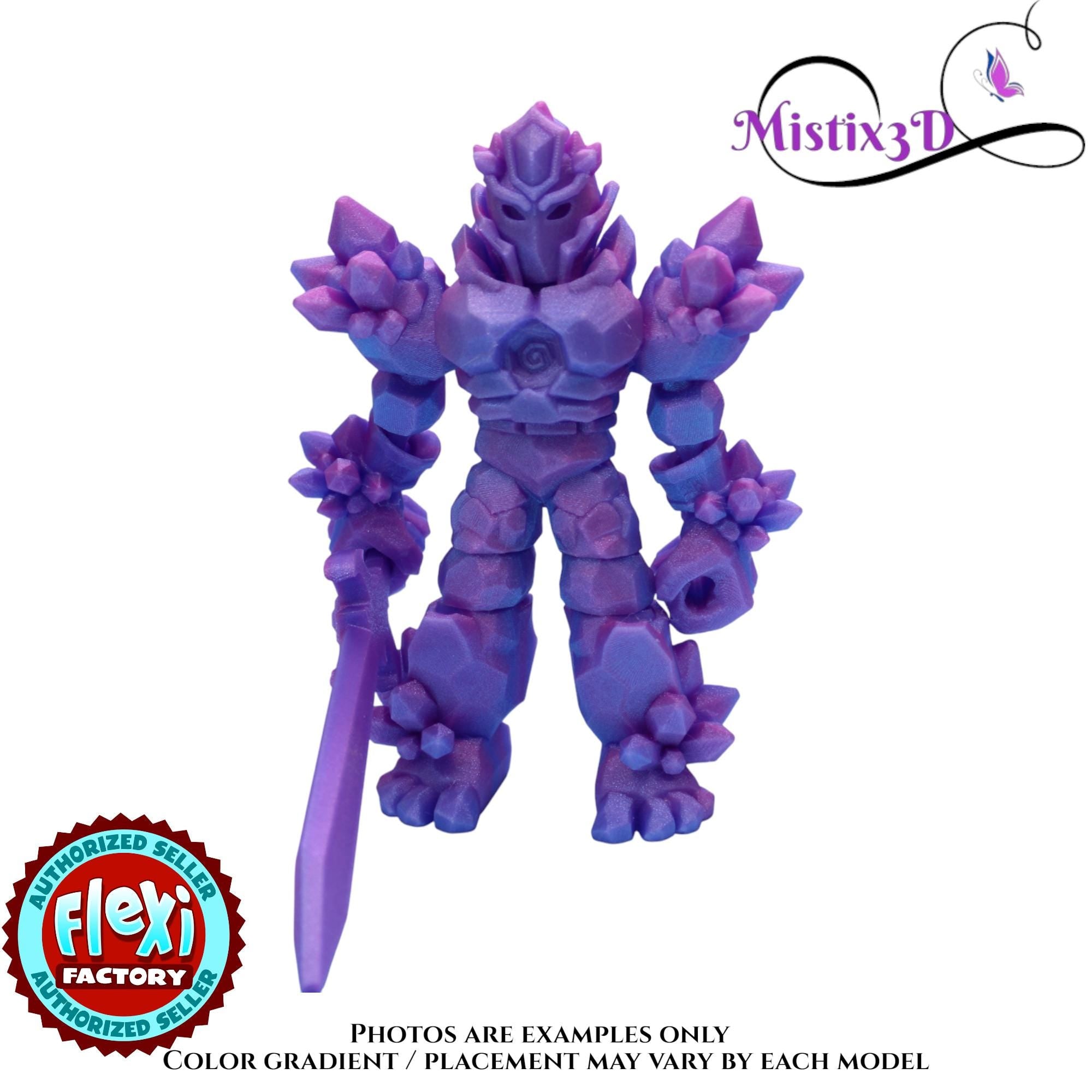 Crystal Armored Warrior – Flexi Poseable Fantasy Figure | Crystal Knight Toy