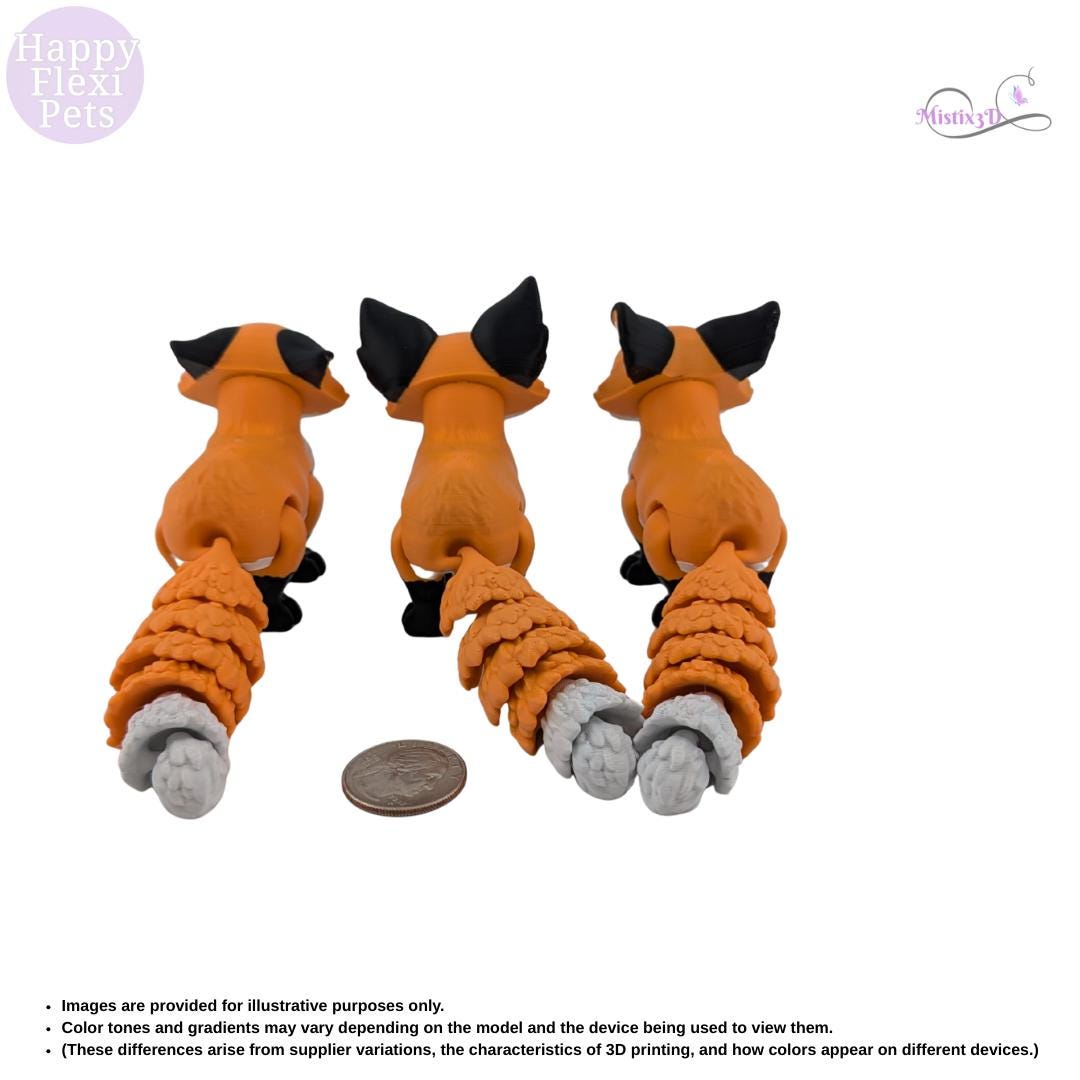 Fox Cub Articulated Flexi 3D Printed – Authorized Seller of Happy Flexi Pets