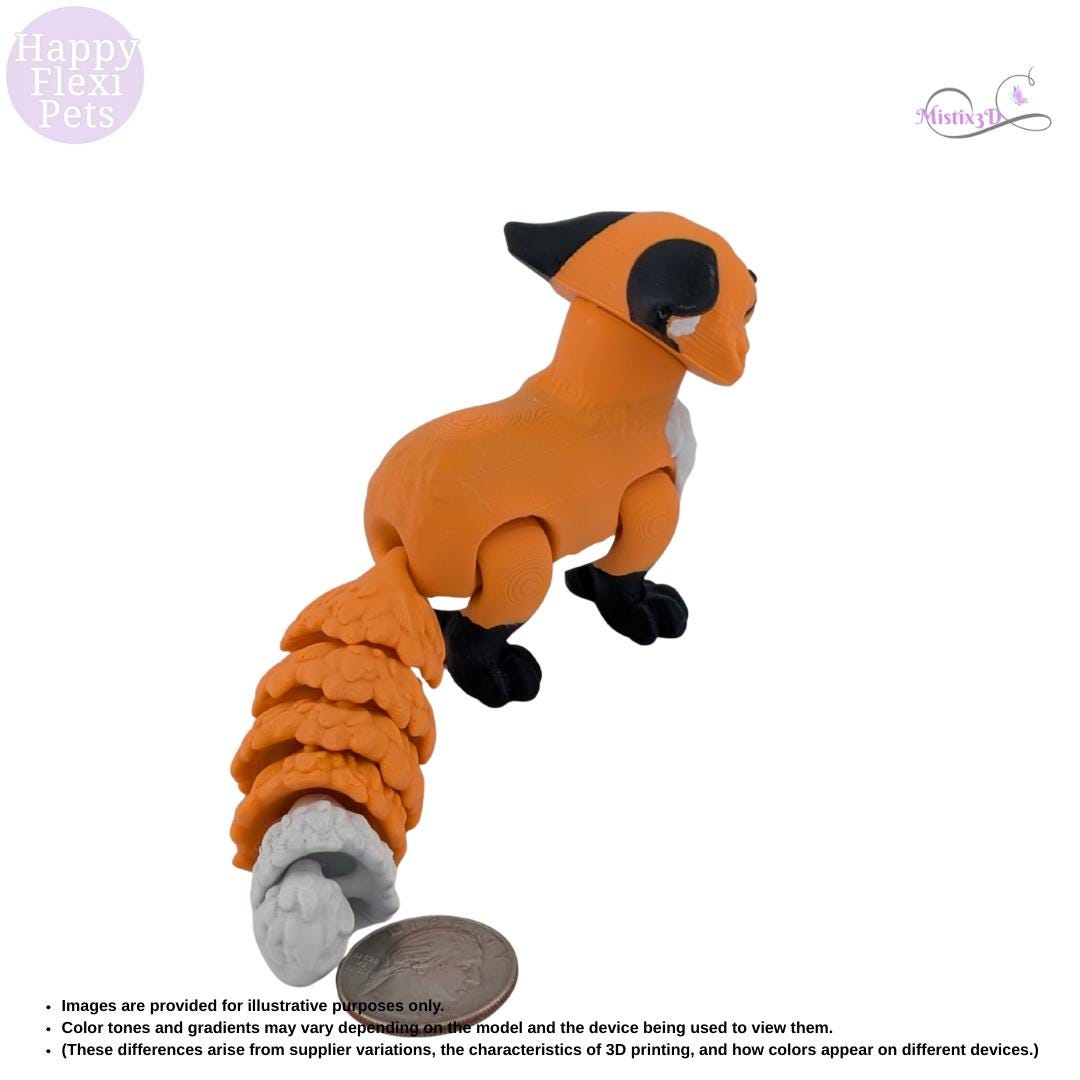 Fox Cub Articulated Flexi 3D Printed – Authorized Seller of Happy Flexi Pets
