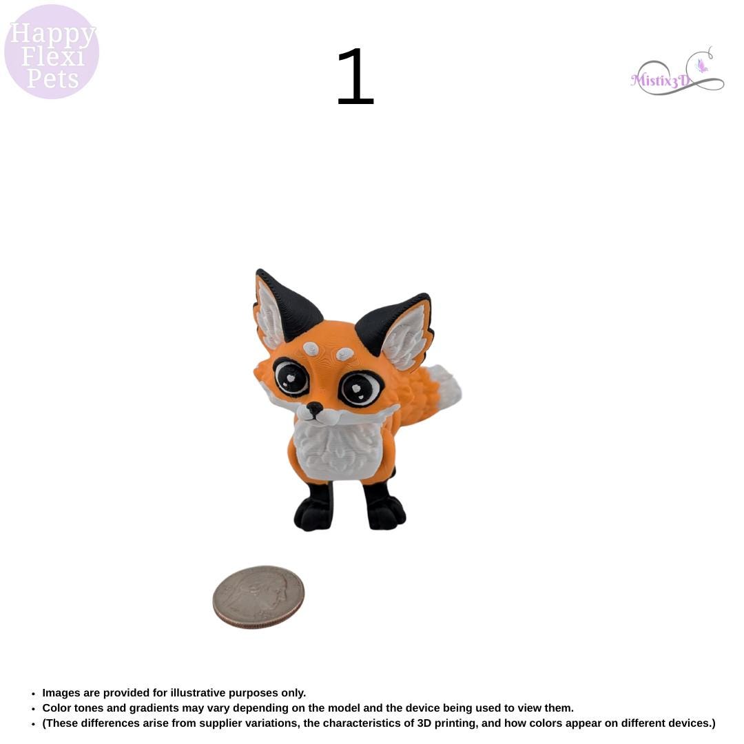 Fox Cub Articulated Flexi 3D Printed – Authorized Seller of Happy Flexi Pets