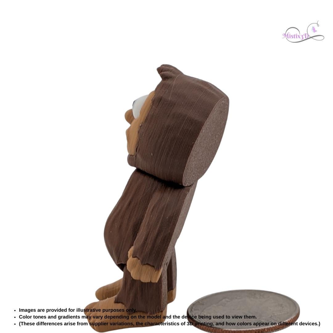 Articulated Sasquatch Figure – 3D Printed Desk Toy, Display Item Authorized Seller of Inplace
