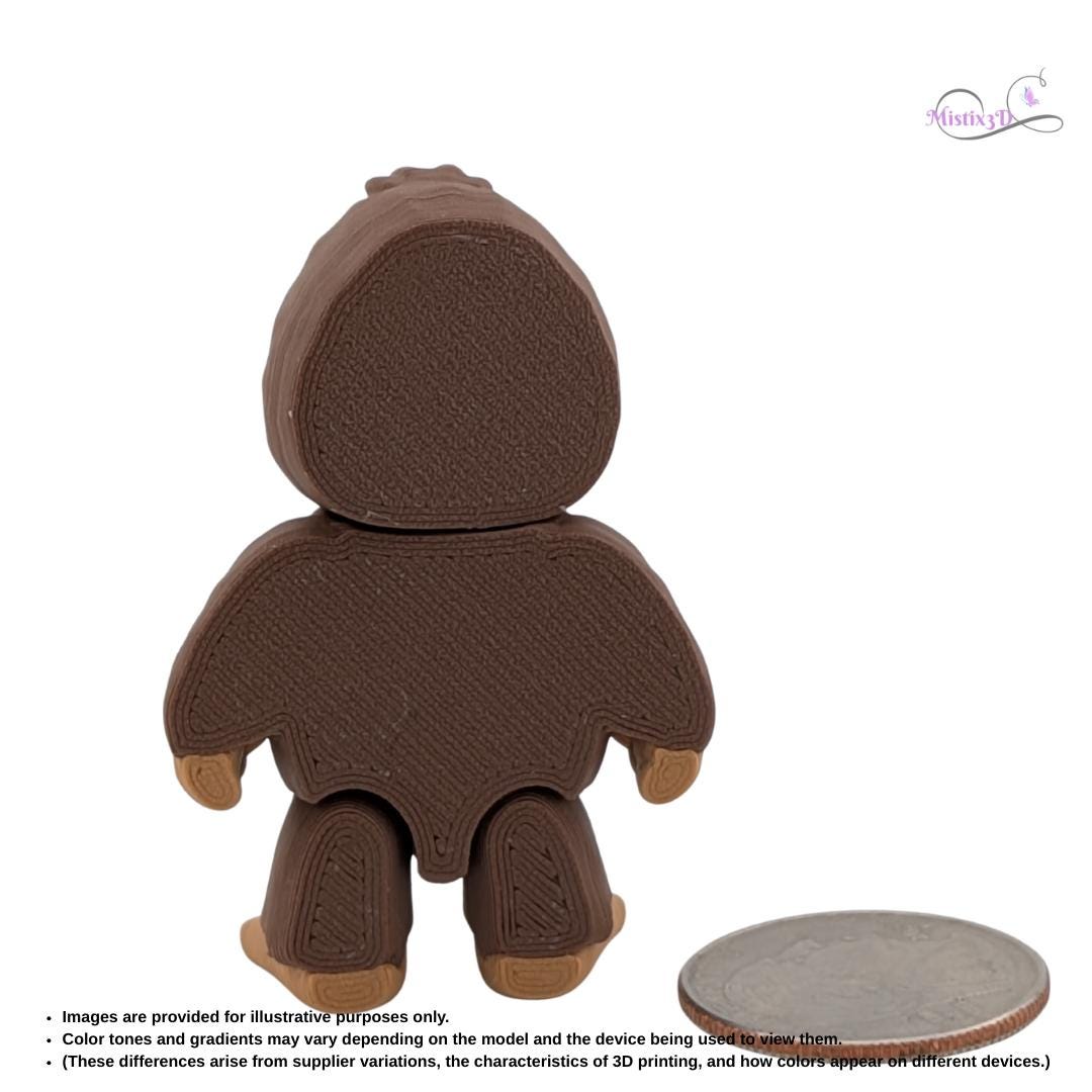Articulated Sasquatch Figure – 3D Printed Desk Toy, Display Item Authorized Seller of Inplace