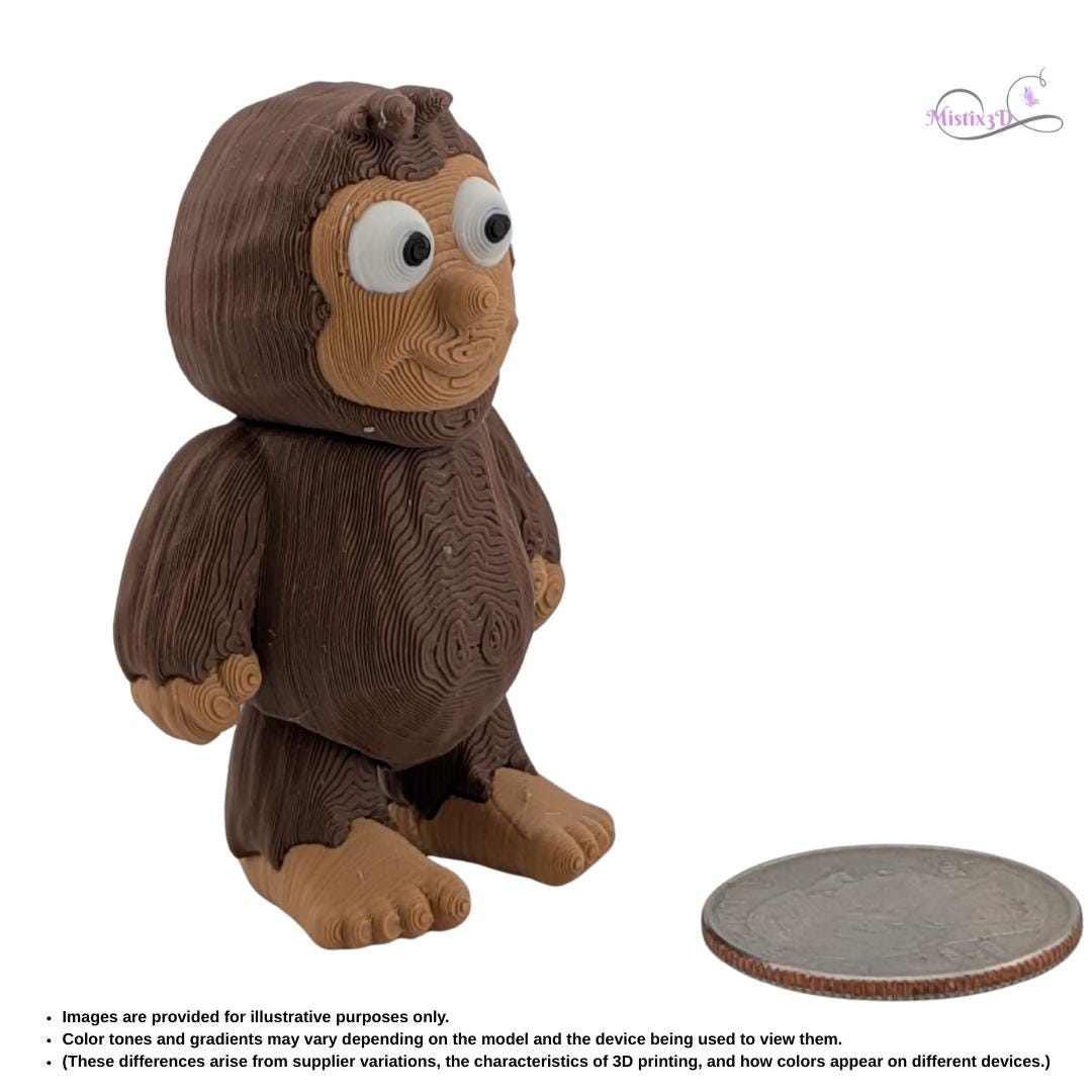 Articulated Sasquatch Figure – 3D Printed Desk Toy, Display Item Authorized Seller of Inplace
