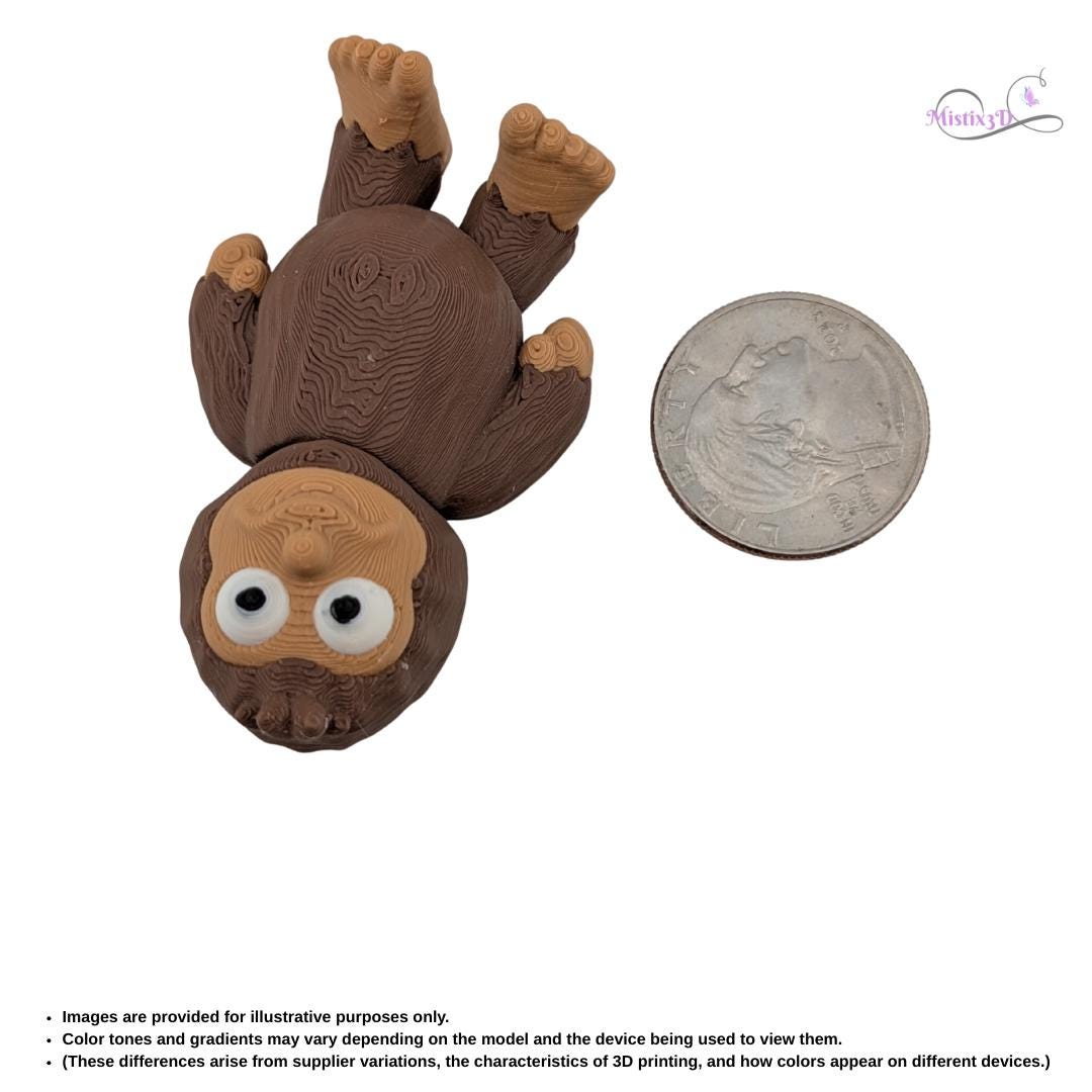 Articulated Sasquatch Figure – 3D Printed Desk Toy, Display Item Authorized Seller of Inplace