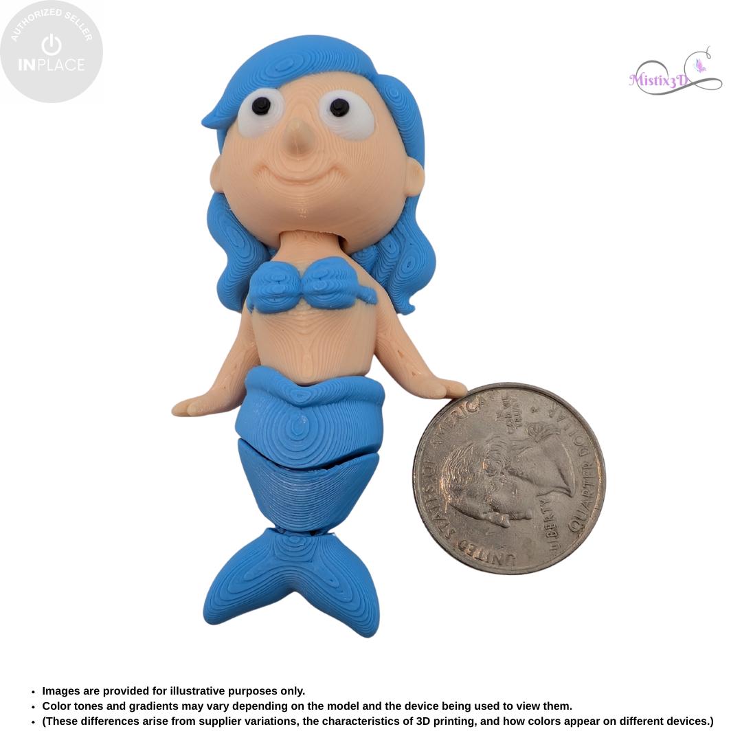 Articulated Mermaid Toy | InPlace Designer, Sensory Play, 3D Printed Figurine
