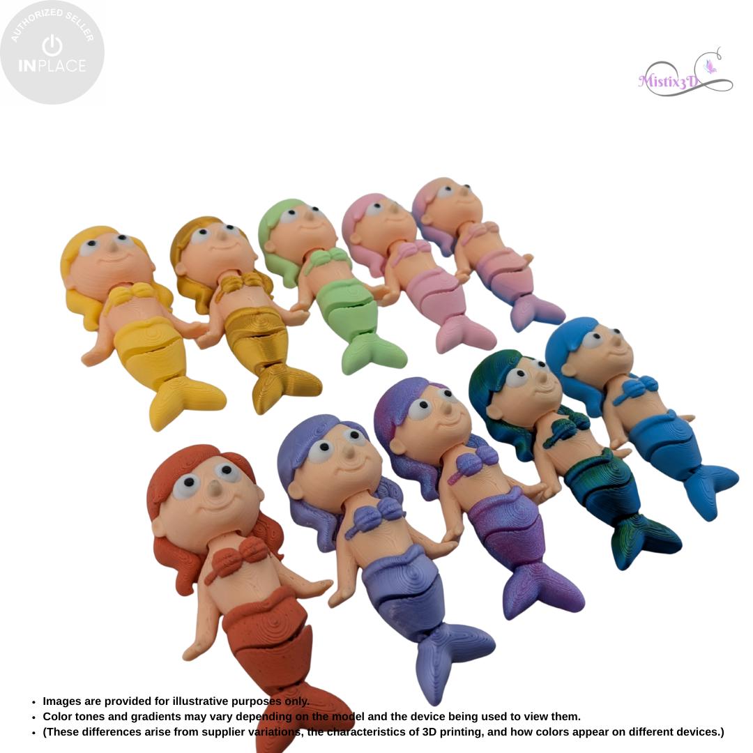 Articulated Mermaid Toy | InPlace Designer, Sensory Play, 3D Printed Figurine