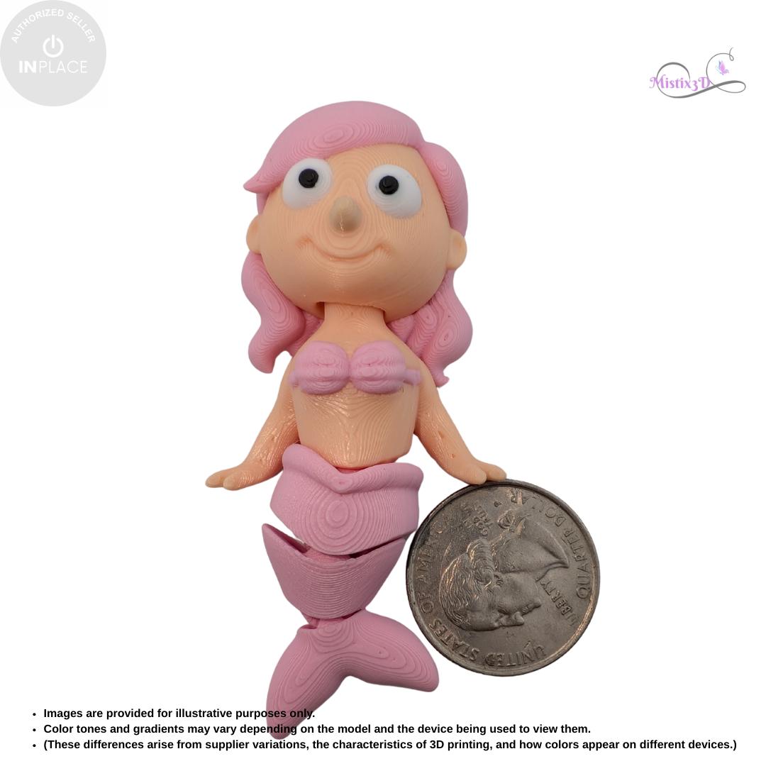 Articulated Mermaid Toy | InPlace Designer, Sensory Play, 3D Printed Figurine