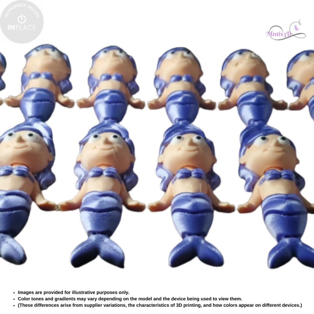 Articulated Mermaid Toy | InPlace Designer, Sensory Play, 3D Printed Figurine