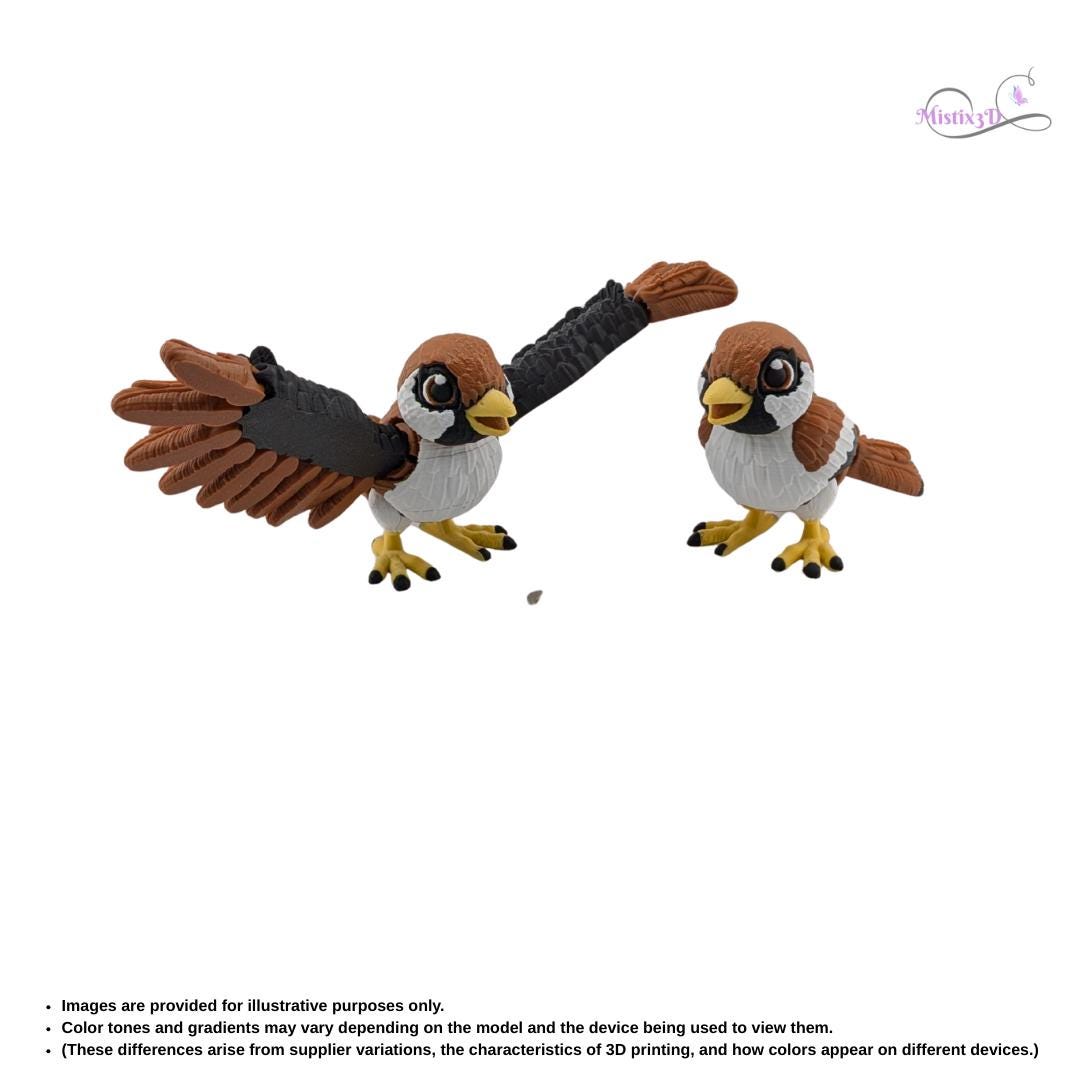 Flexi Sparrow - 3D Print | Authorized Seller of Toonz Factory