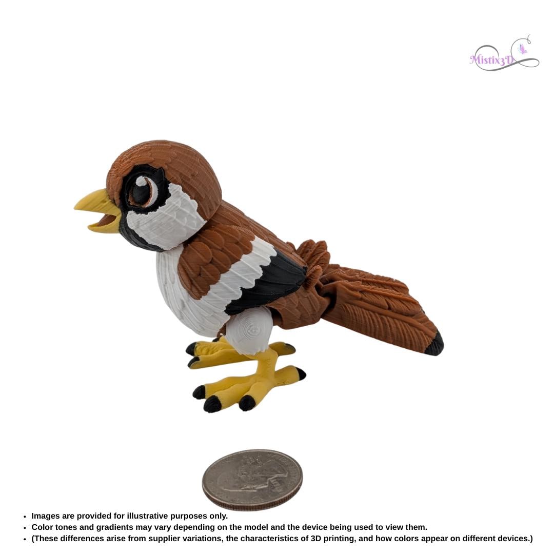 Flexi Sparrow - 3D Print | Authorized Seller of Toonz Factory