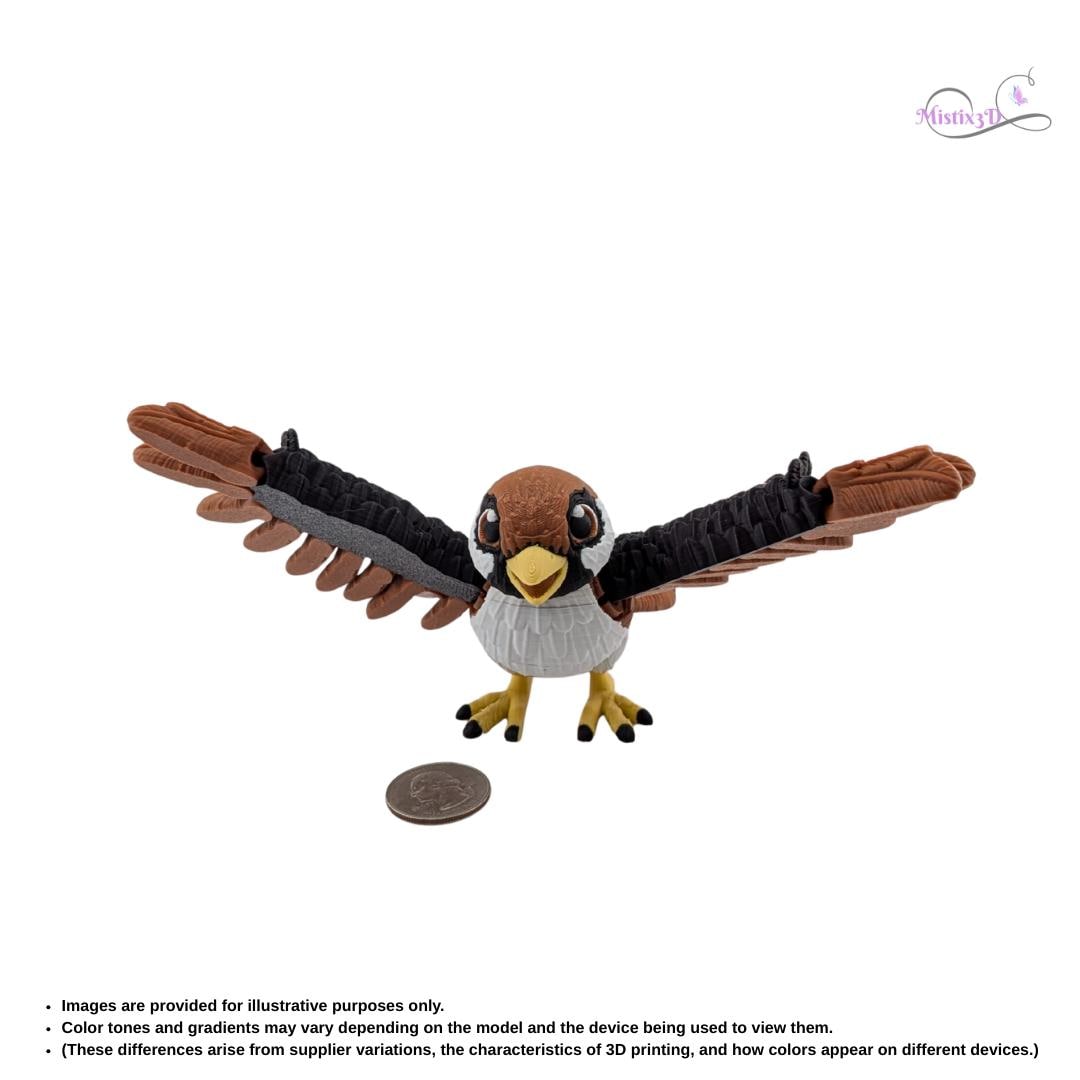 Flexi Sparrow - 3D Print | Authorized Seller of Toonz Factory