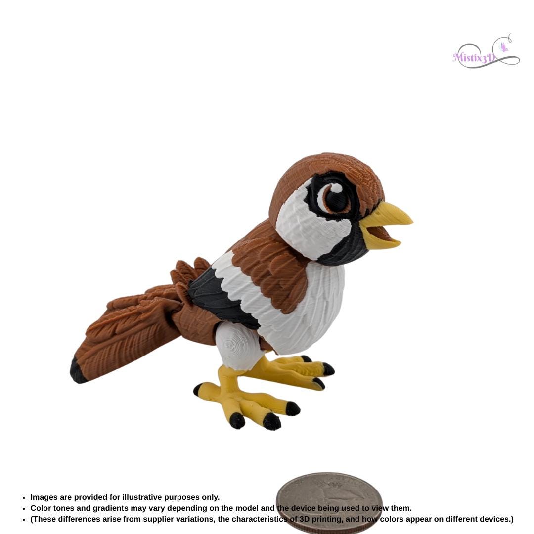 Flexi Sparrow - 3D Print | Authorized Seller of Toonz Factory