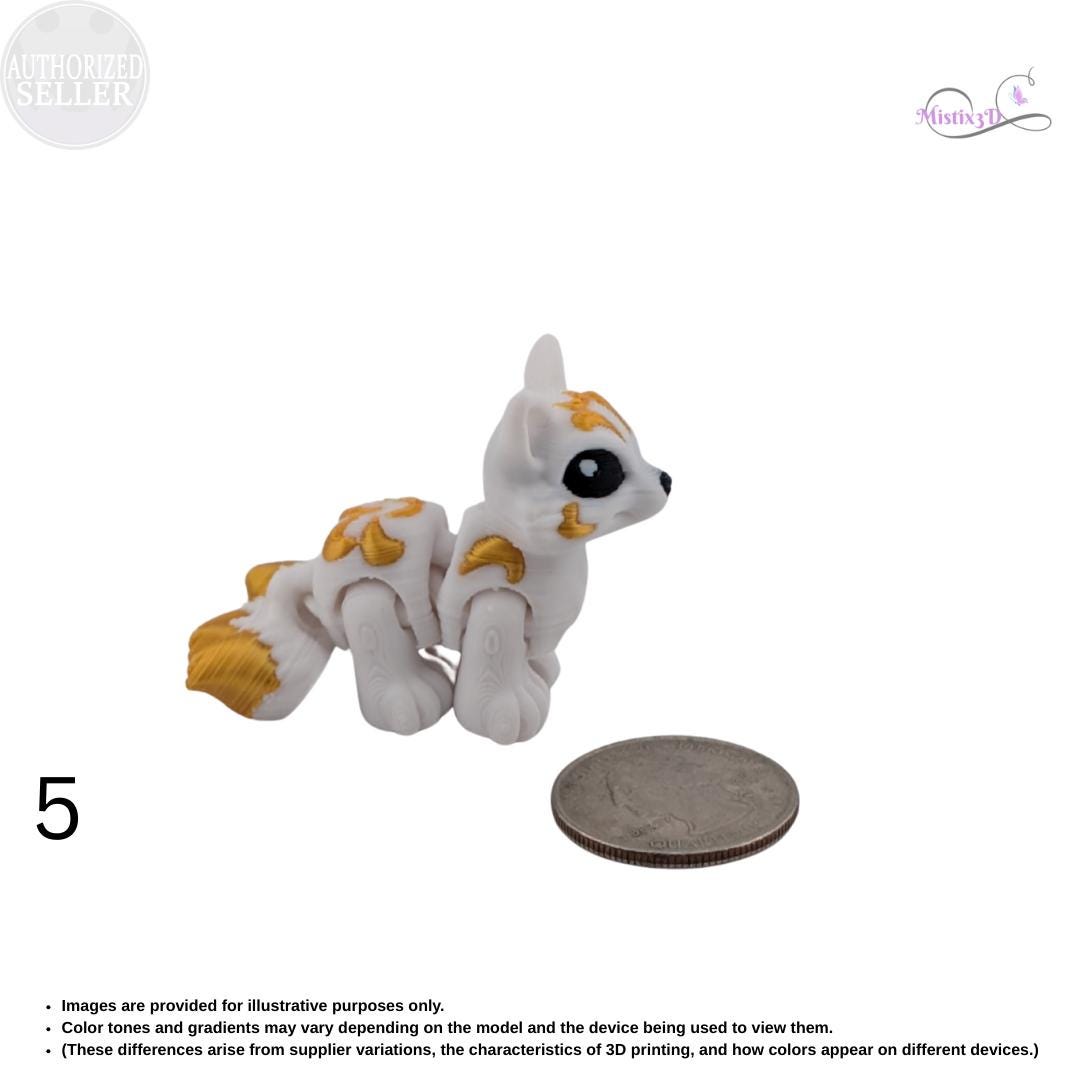 Kitsune Hatchling | 3d printed | Authorized Seller Cinderwing